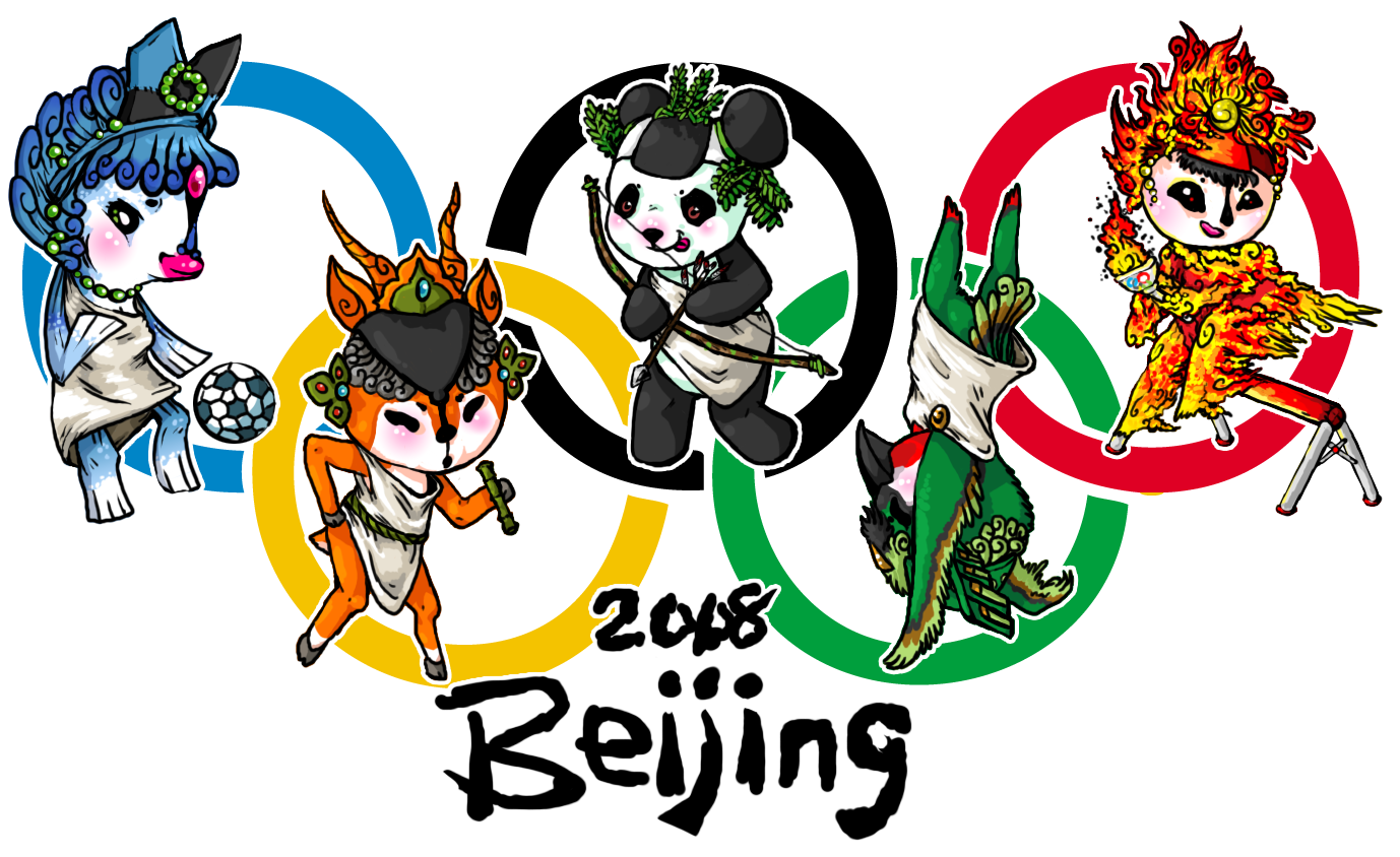Fuwa Beibei Jingjing Huanhuan Yingying Nini Text Summer Olympics Beijing Logo 1378x844