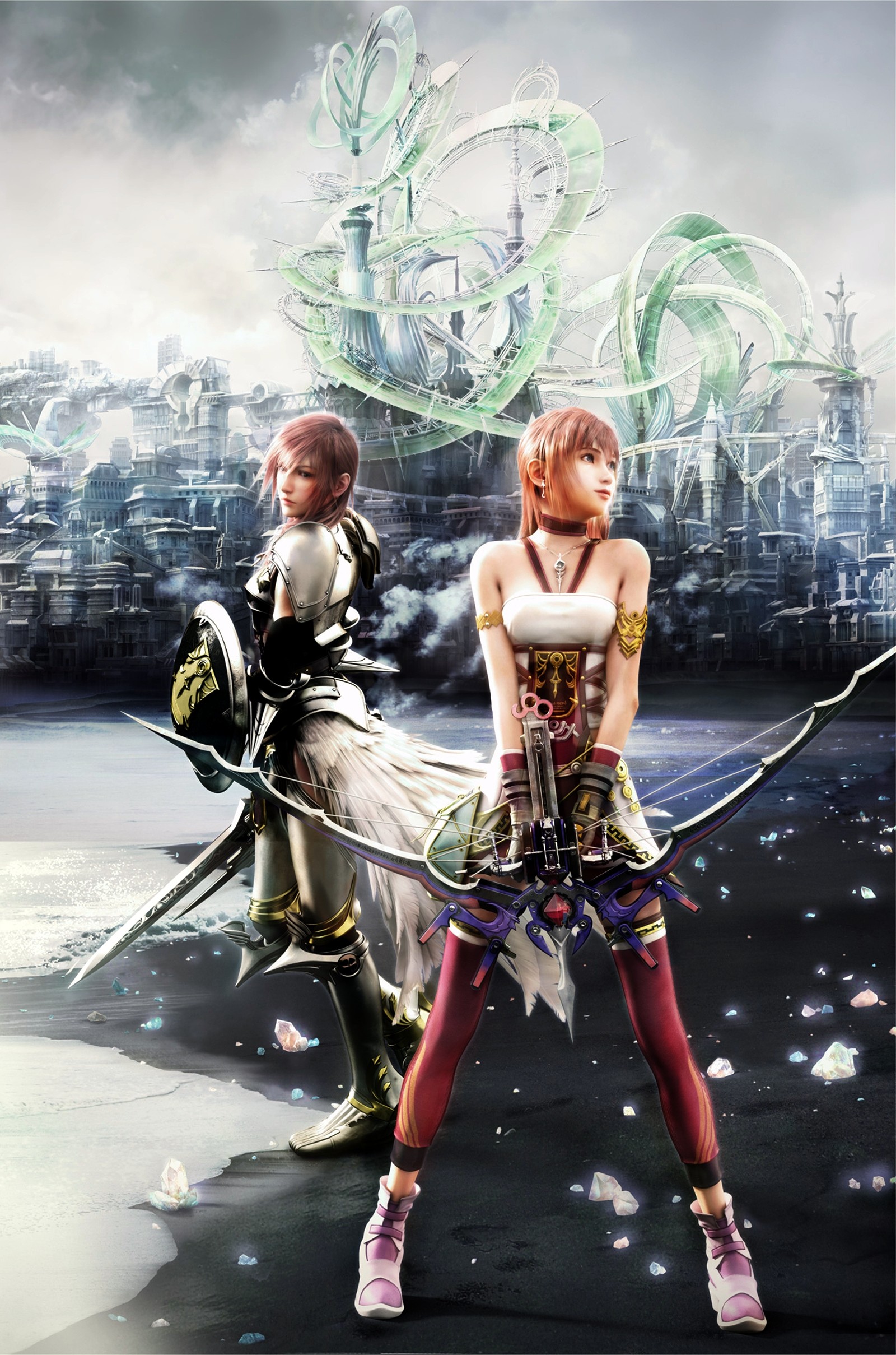 Claire Farron Serah Farron Final Fantasy Xiii Video Games Sword Crystal 1600x2418