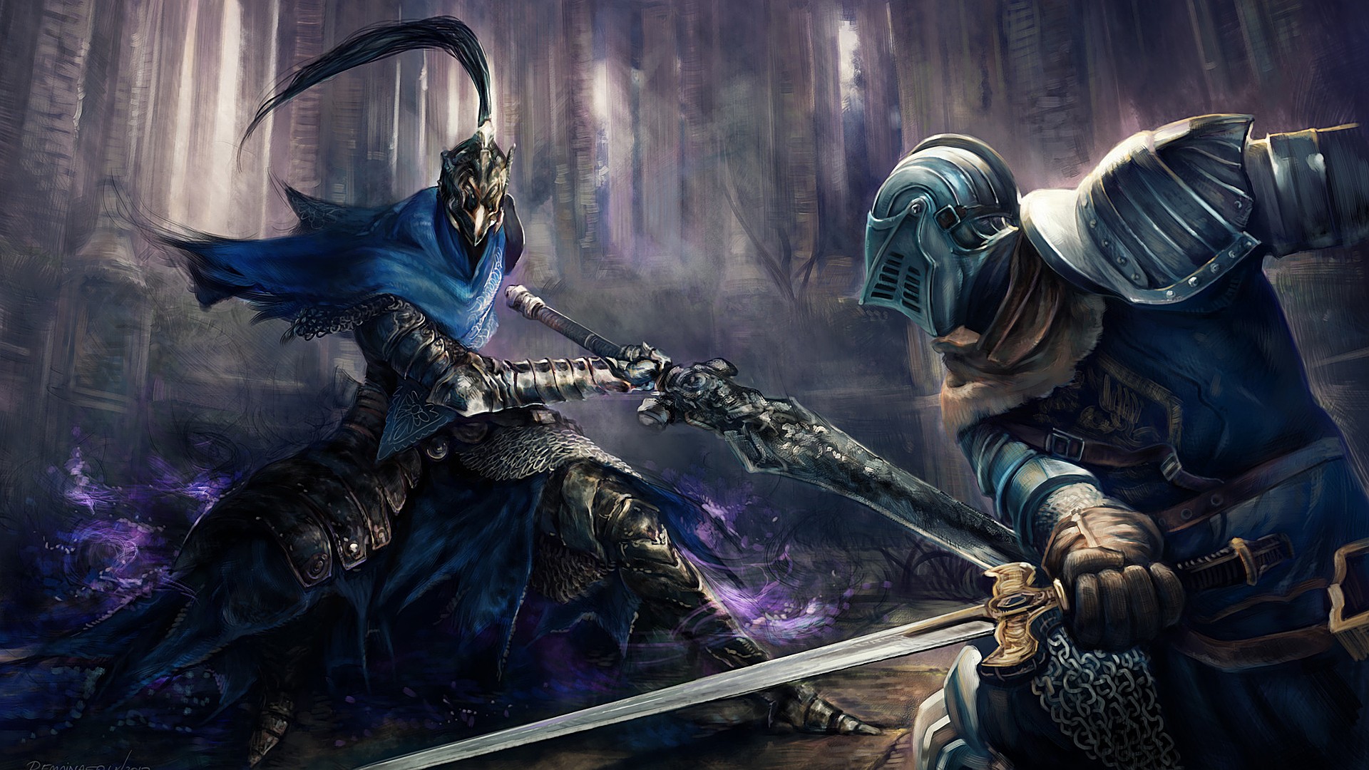 Fantasy Art Dark Souls Artorias The Abysswalker Knight 1920x1080