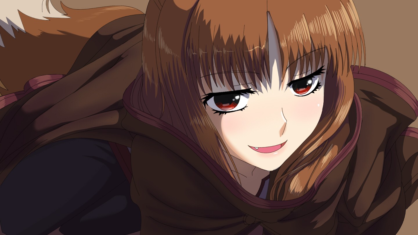 Holo Spice And Wolf Anime Girls Brunette Red Eyes 1440x810