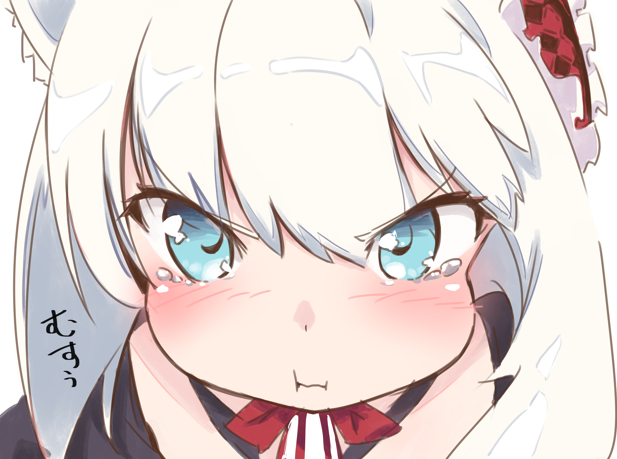 Hammann Azur Lane Aqua Eyes Blush Tears White Hair Azur Lane 2020x1502