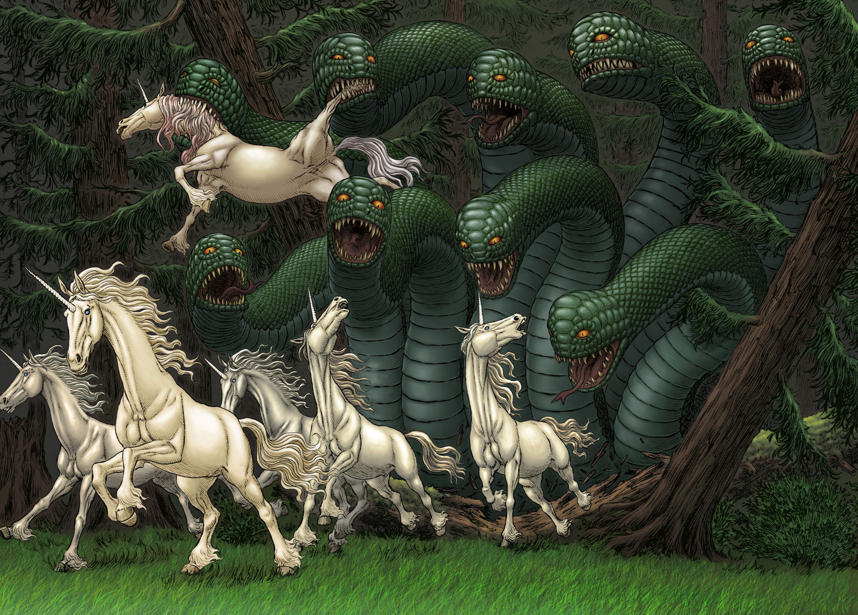 Kentaro Miura Berserk Unicorns 2802x2010