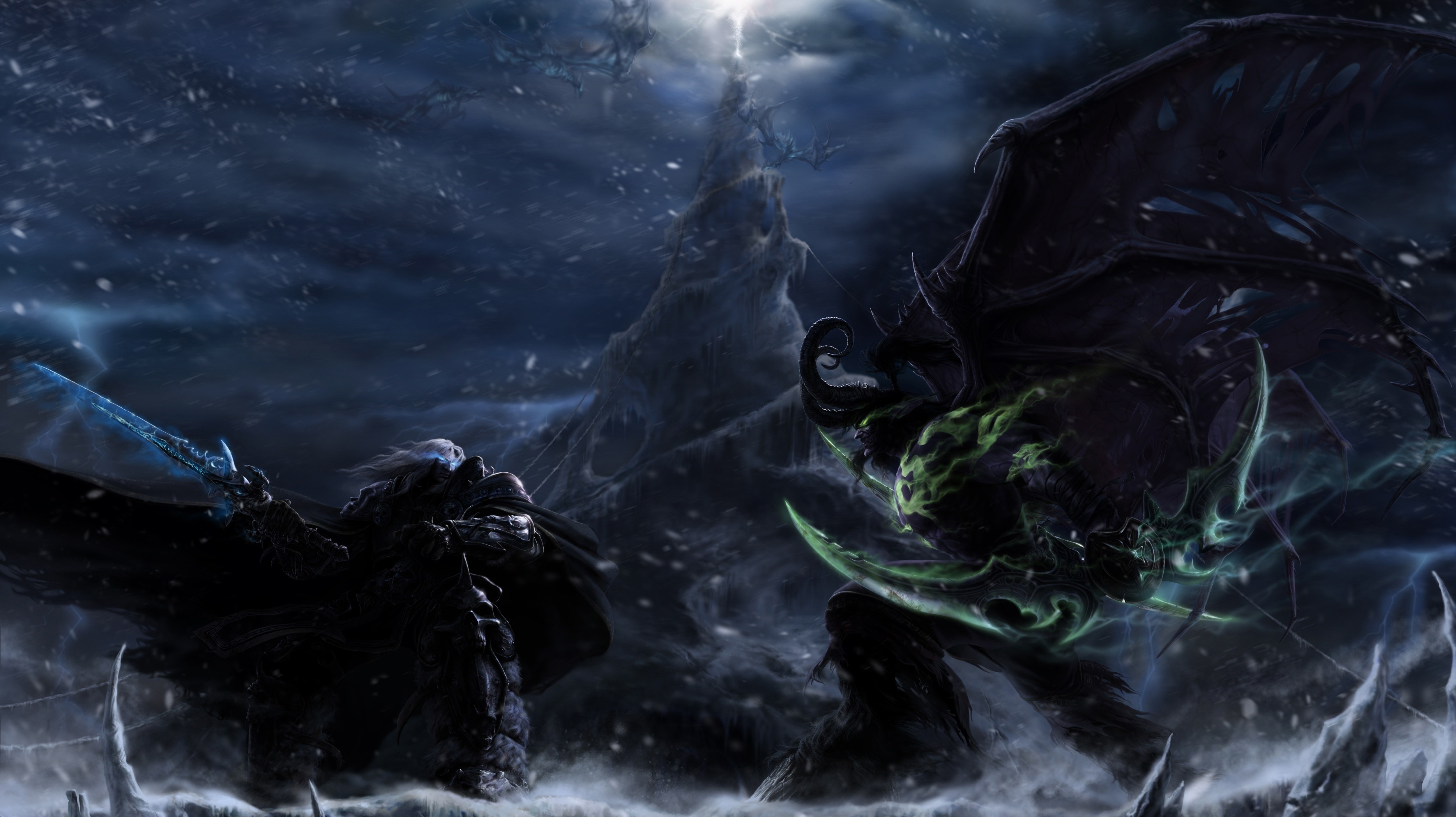 Arthas Warcraft Iii Illidan Stormrage Video Games 5000x2806