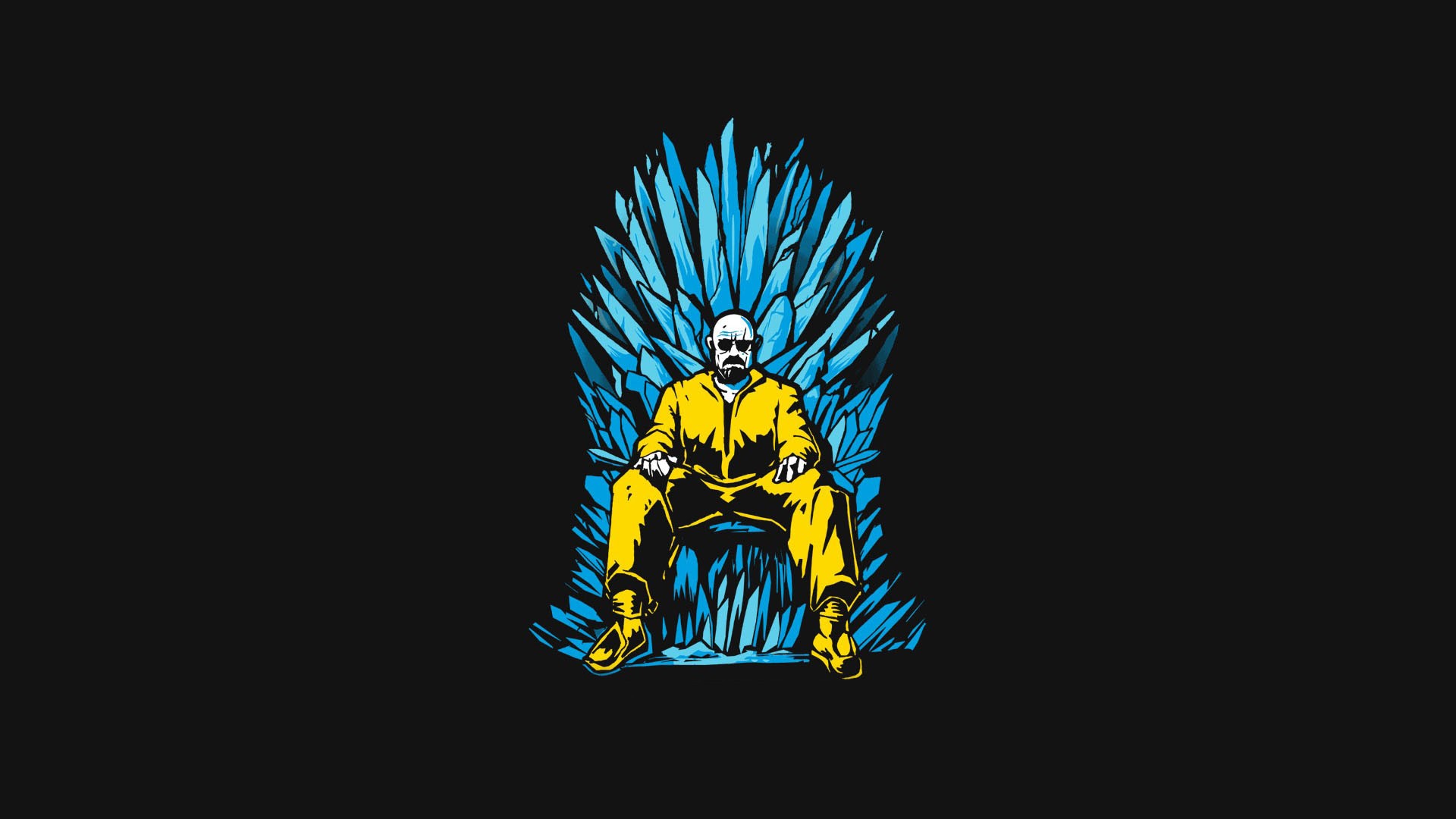 Walter White Game Of Thrones Throne Crossover Iron Throne Cyan Breaking Bad Yellow Black Background  1920x1080