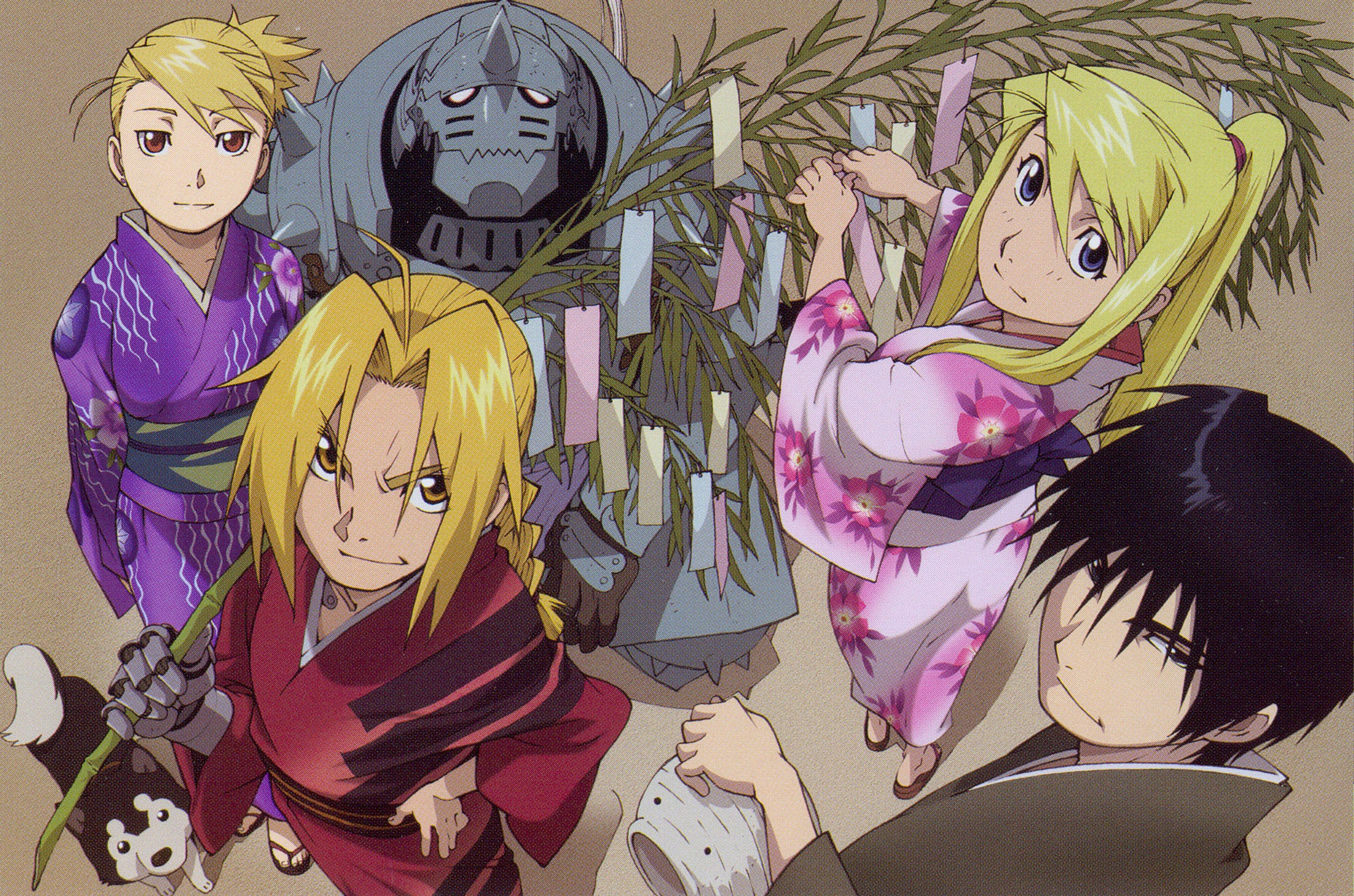 Riza Hawkeye Roy Mustang Elric Edward Rockbell Winry Kimono Elric Alphonse Anime Japanese Clothes An 2400x1589