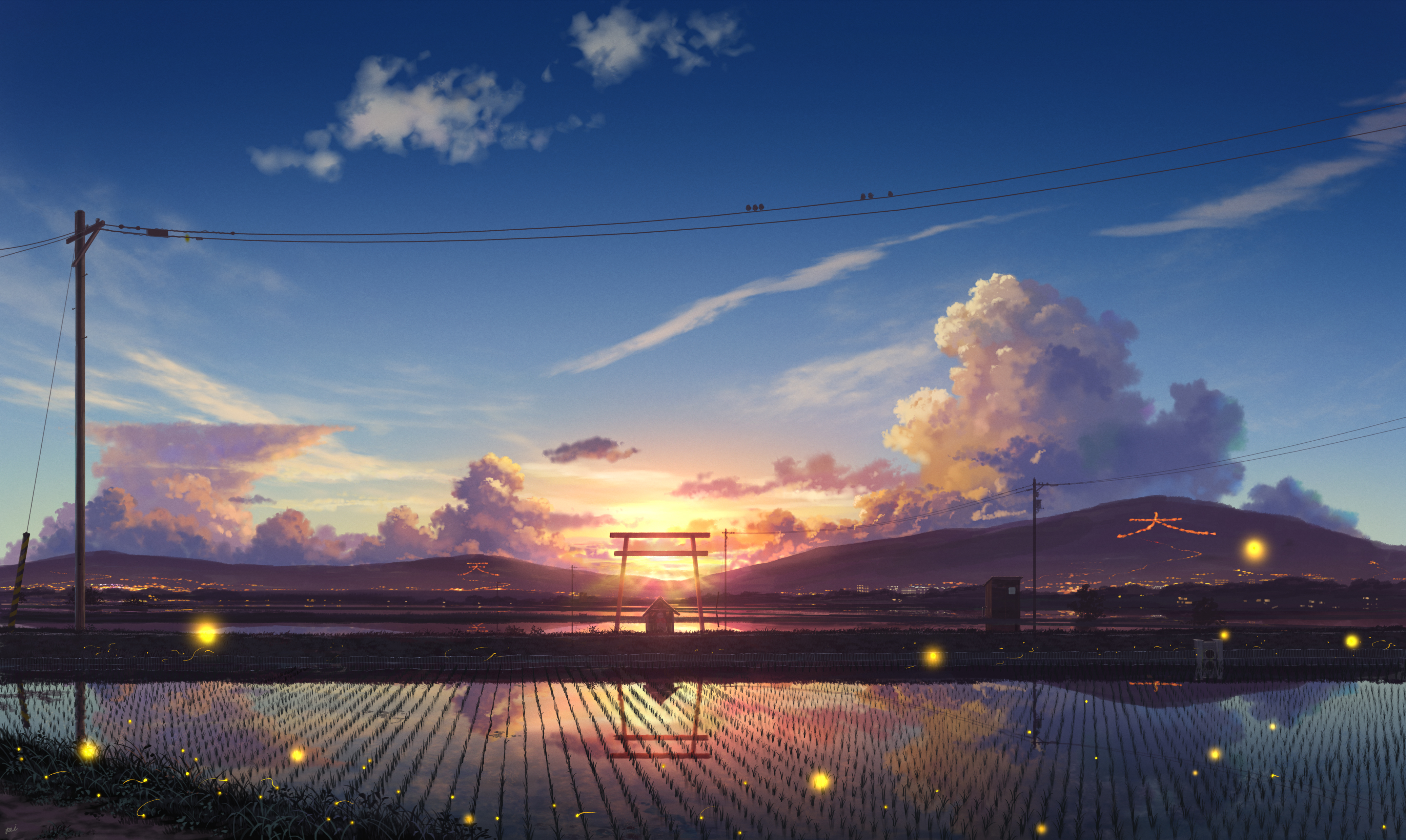 Digital Digital Art Artwork Illustration Drawing Digital Painting Anime Anime Sky Landscape Fantasy  4149x2480