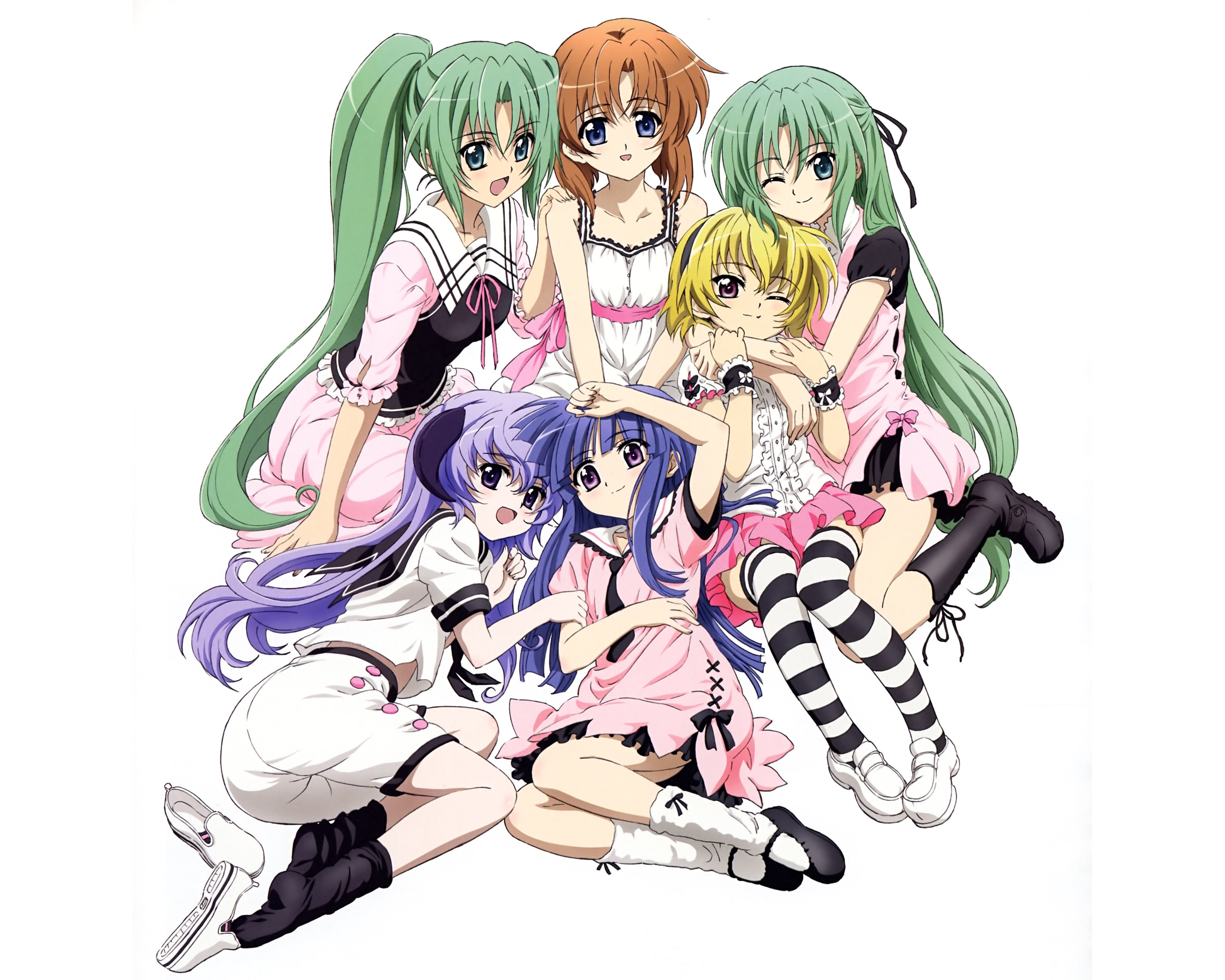 Higurashi No Naku Koro Ni Anime Girls Ryuuguu Reina Furude Rika Sonozaki Mion Sonozaki Shion Furude  4000x3200