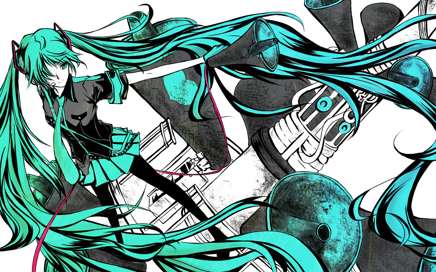 Anime Vocaloid Blue Hatsune Miku Song Illustration Love Is War Vocaloid 1440x900