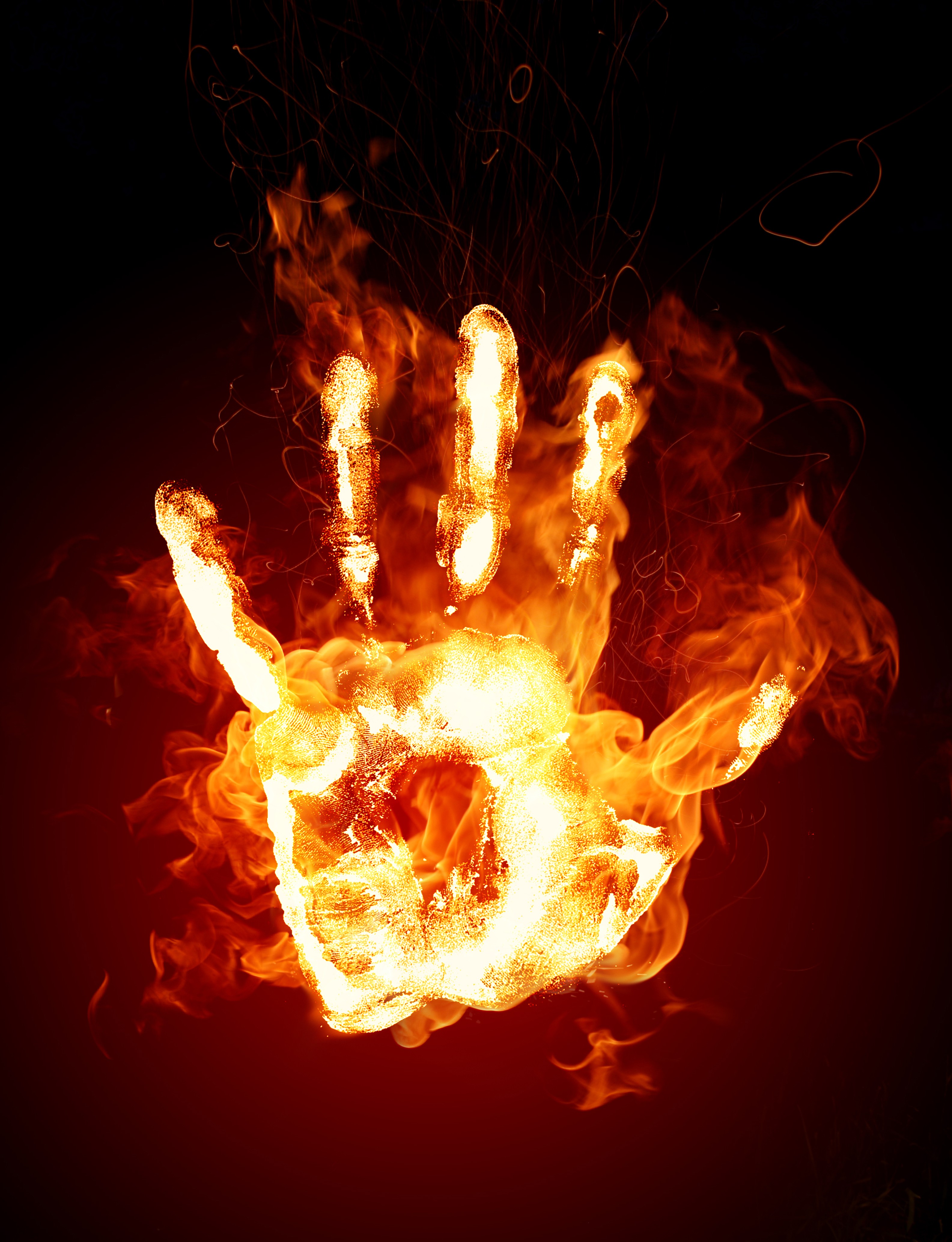 Fire Hands Handprints Digital Art 3169x4134