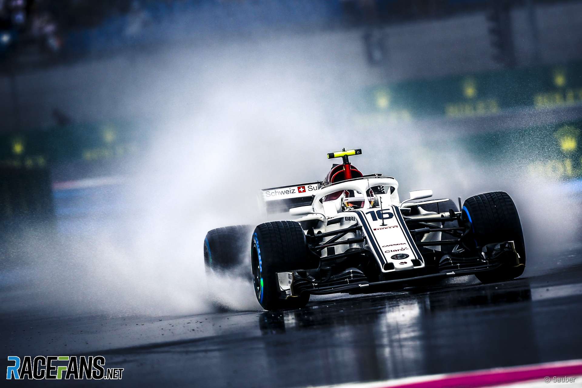 Formula 1 Grand Prix Charles Leclerc Sauber Alfa Romeo France Paul Ricard Rain Racing Car Vehicle Wa 1920x1280