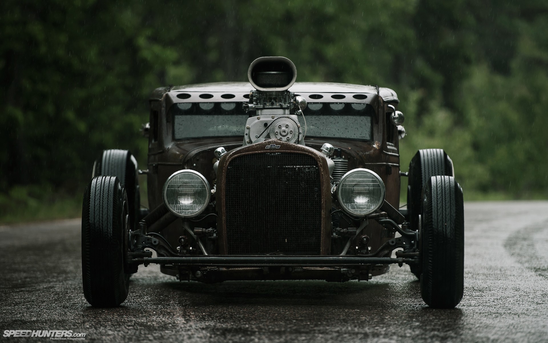 Old Car Chevrolet Engines Engine Exhaust Hot Rod Roadster Car Speedhunters Vehicle Road Asphalt Fron 1920x1200