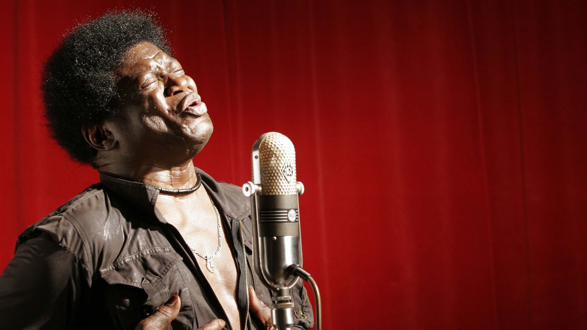 Music Charles Bradley Spotlights Microphone African Men Curly Hair 1920x1080