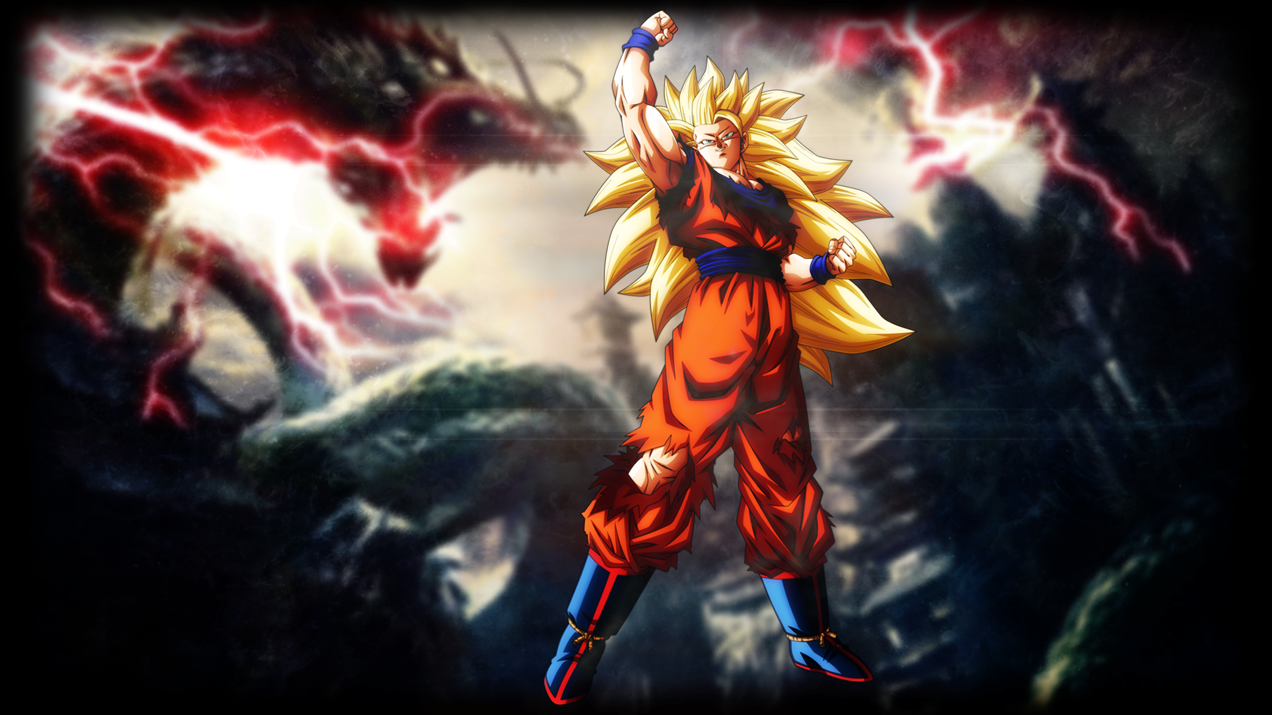 Son Goku Dragon Ball Dragon Ball Z Kai Dragon Ball Z Kai Vegeta Black Goku Super Saiyan Super Saiyan 2560x1440