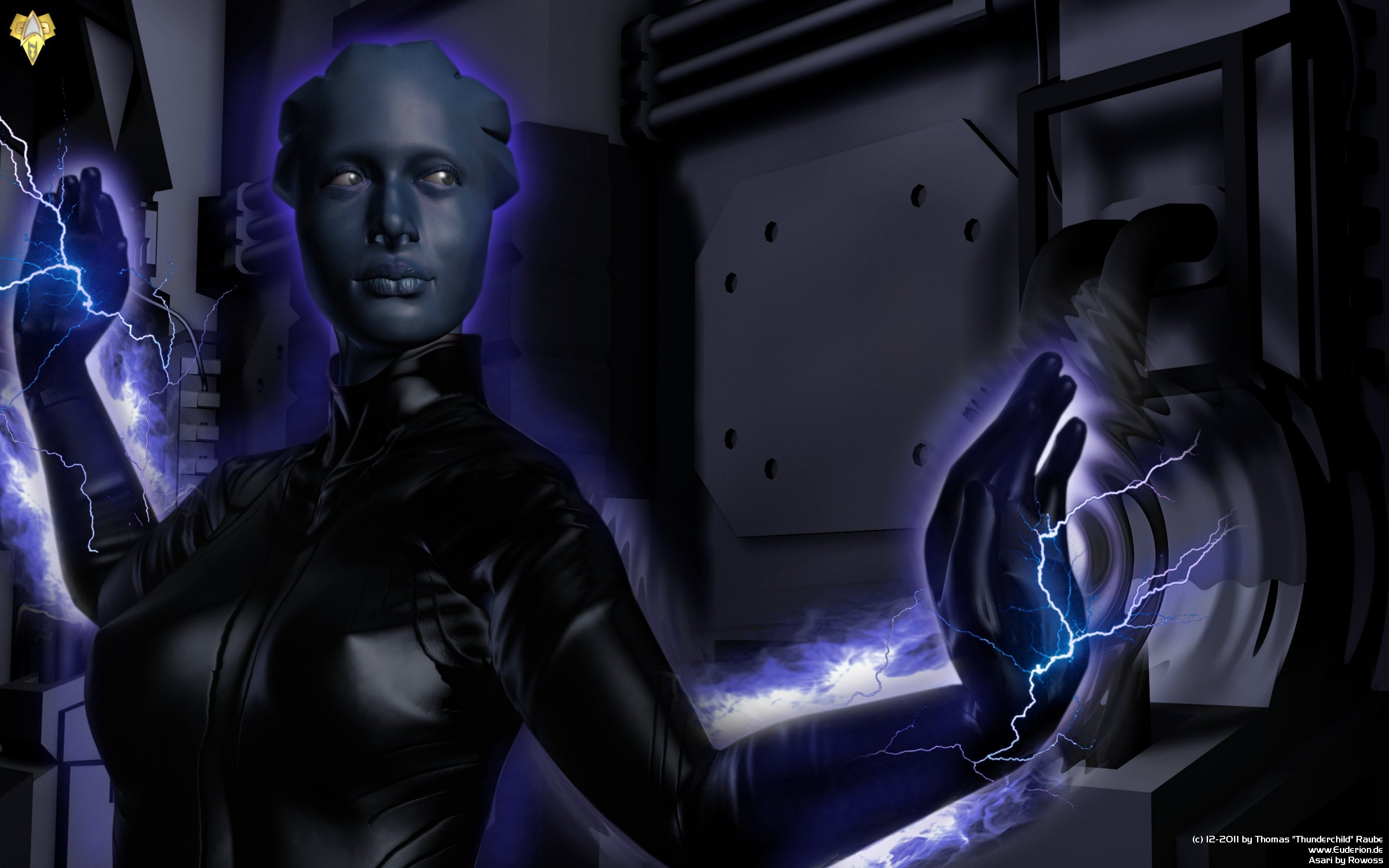 Mass Effect Asari Mass Effect Woman Blue Sci Fi Girl 3200x2000
