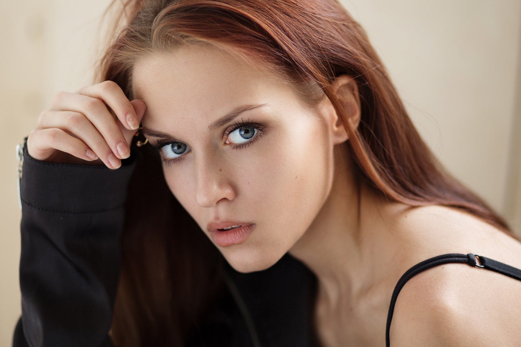 Women Redhead Face Portrait Fenix Raya Pierced Eyebrow Piercing 1800x1200