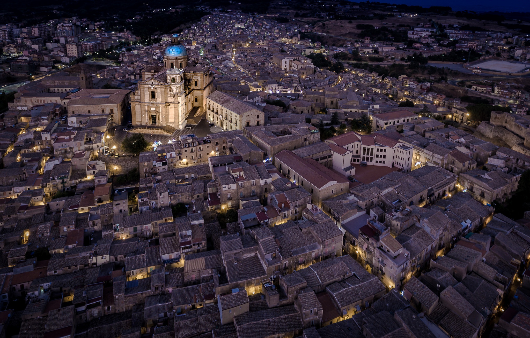 Town Aerial View Sicily Italy Cathedral 2048x1309
