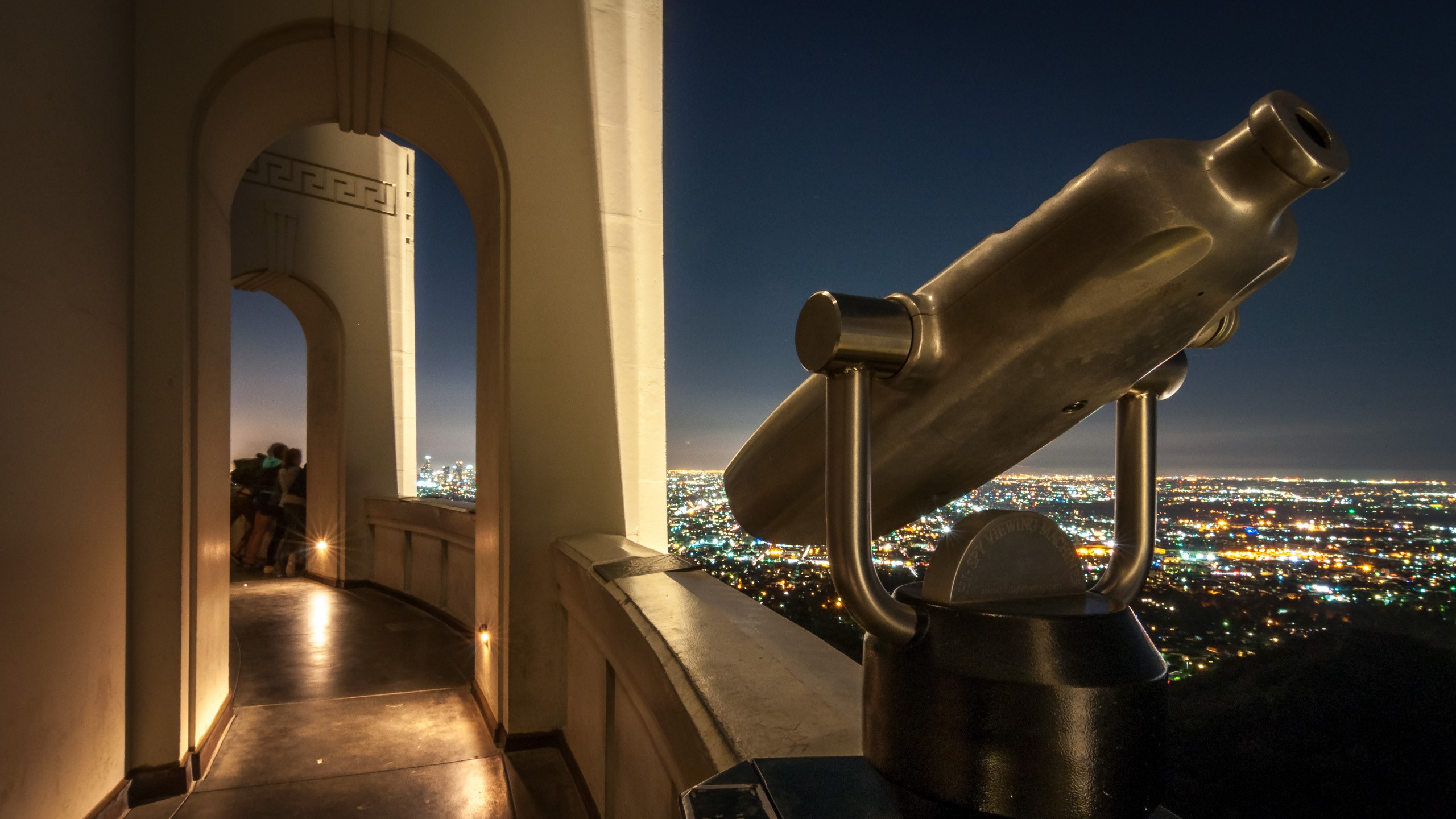 Observatory Los Angeles Night City Lights 2560x1440