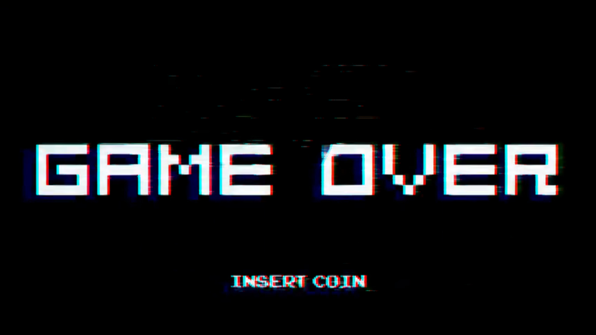 Arcade GAME OVER Video Games Simple Chromatic Aberration Typography 1920x1080