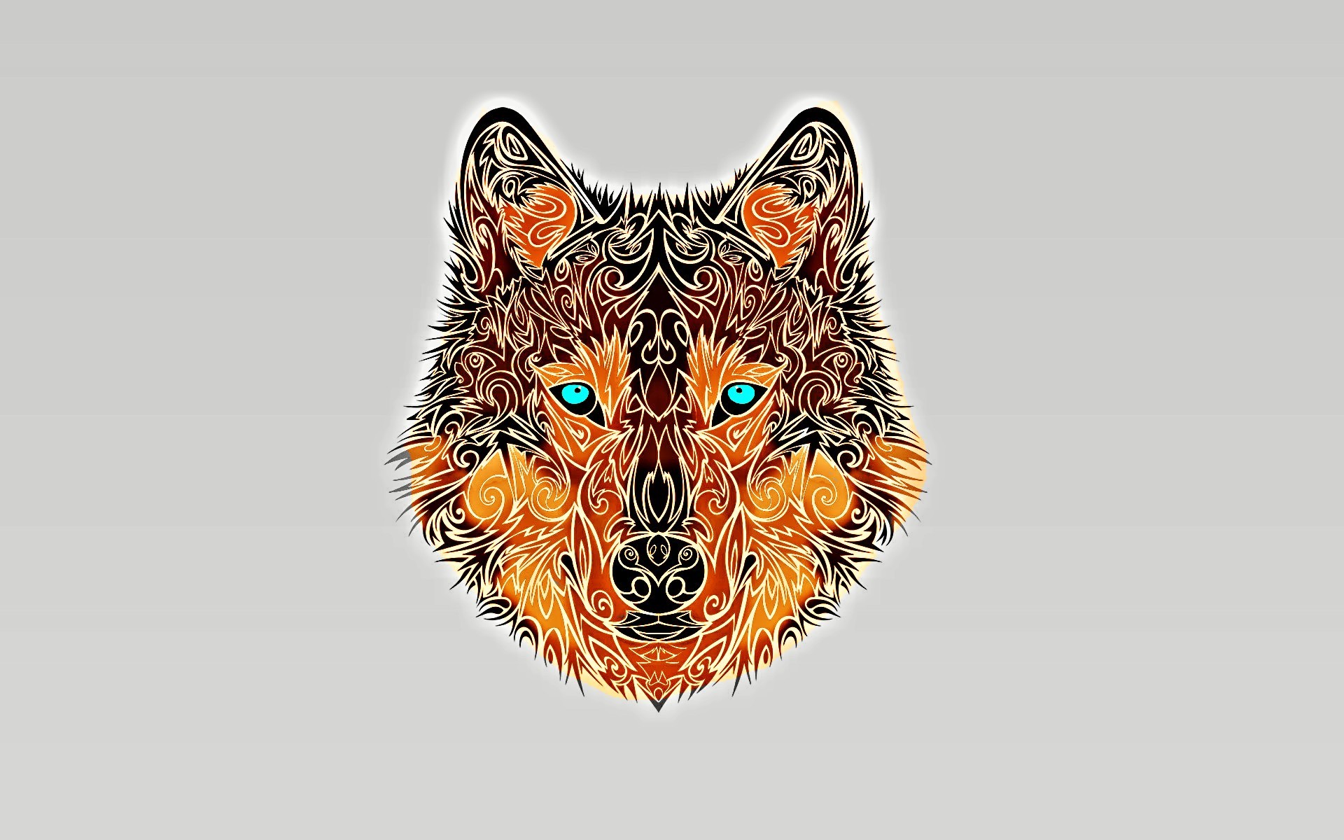 Wolf Minimalism Turquoise Eyes 1920x1200