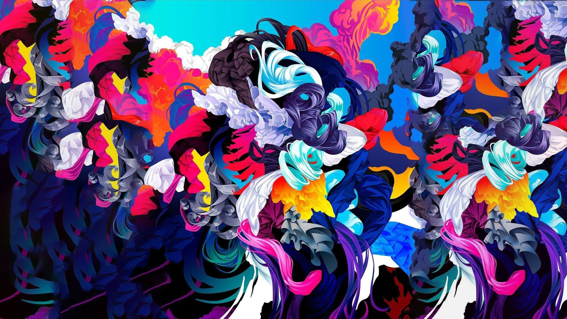 Artwork Colorful Abstract Cloth 1920x1080