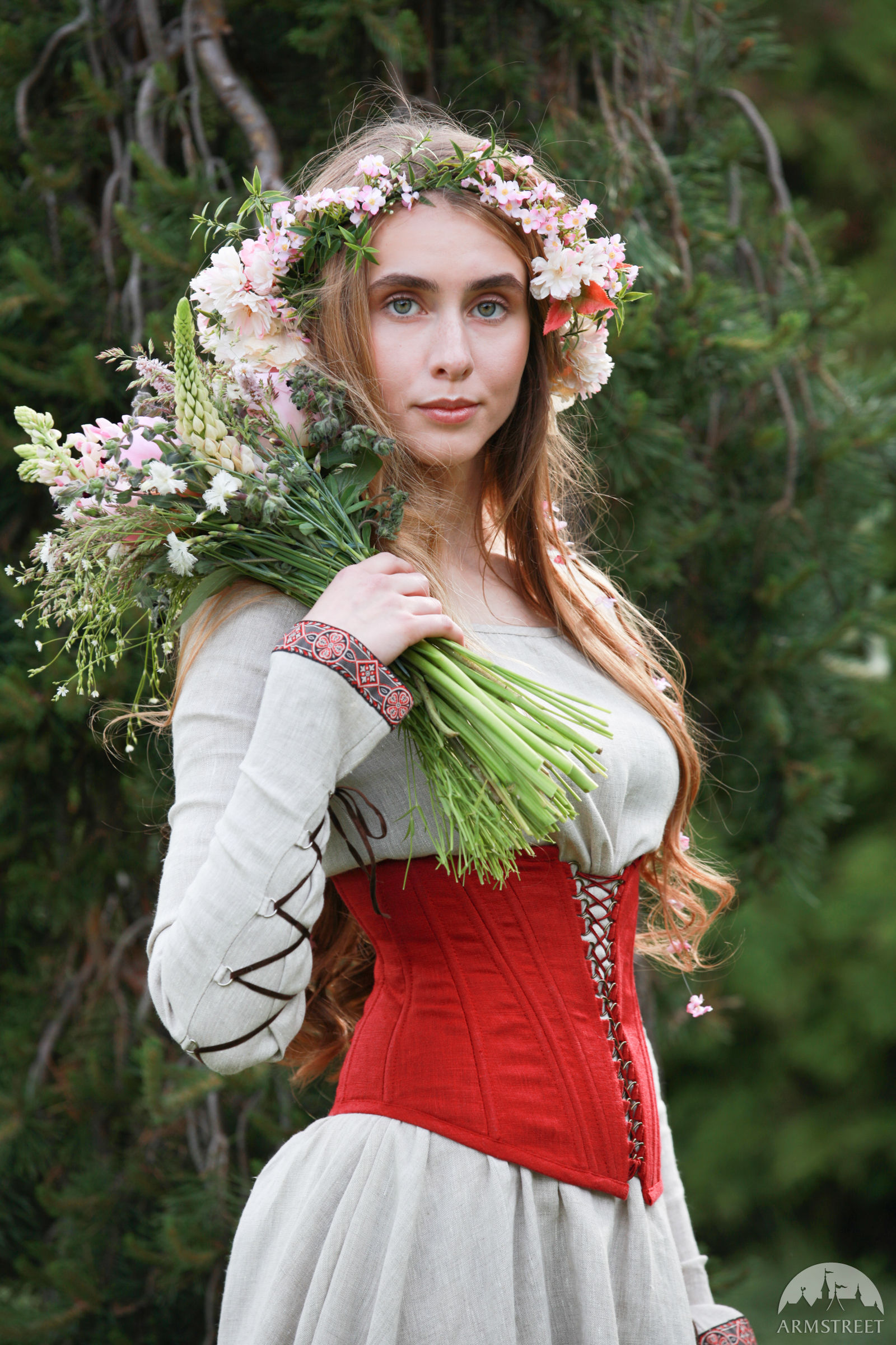 Women Model Long Hair Long Skirt Women Outdoors Flowers Flower In Hair Nature Portrait Portrait Disp 1600x2400