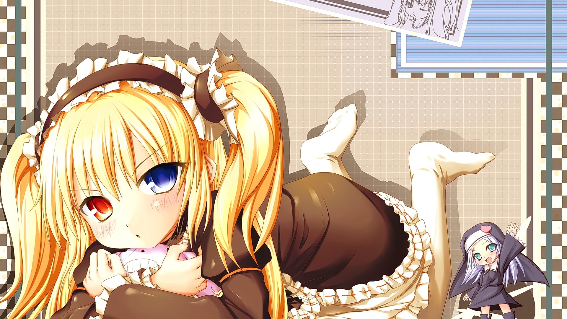 Anime Anime Girls Blonde Heterochromia Long Hair Looking At Viewer Boku Wa Tomodachi Ga Sukunai Maid 1920x1080