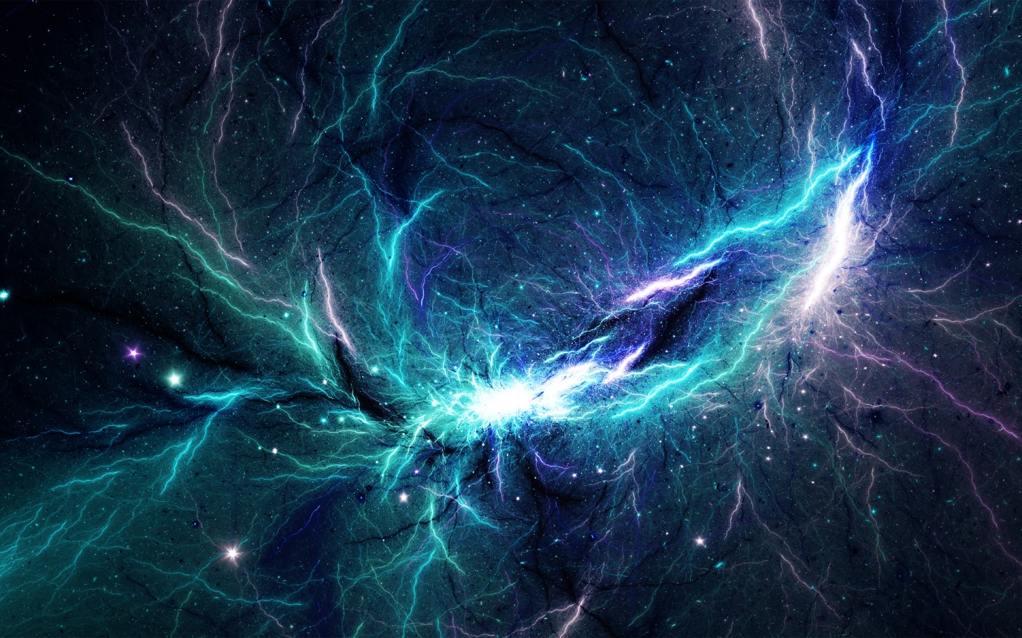 Nebula Digital Art Digital Lighting Cyan 1440x900