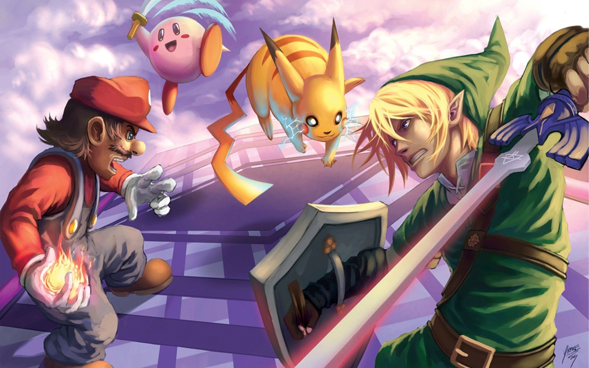 Nintendo Mario Super Smash Bros Link Pikachu 1920x1200