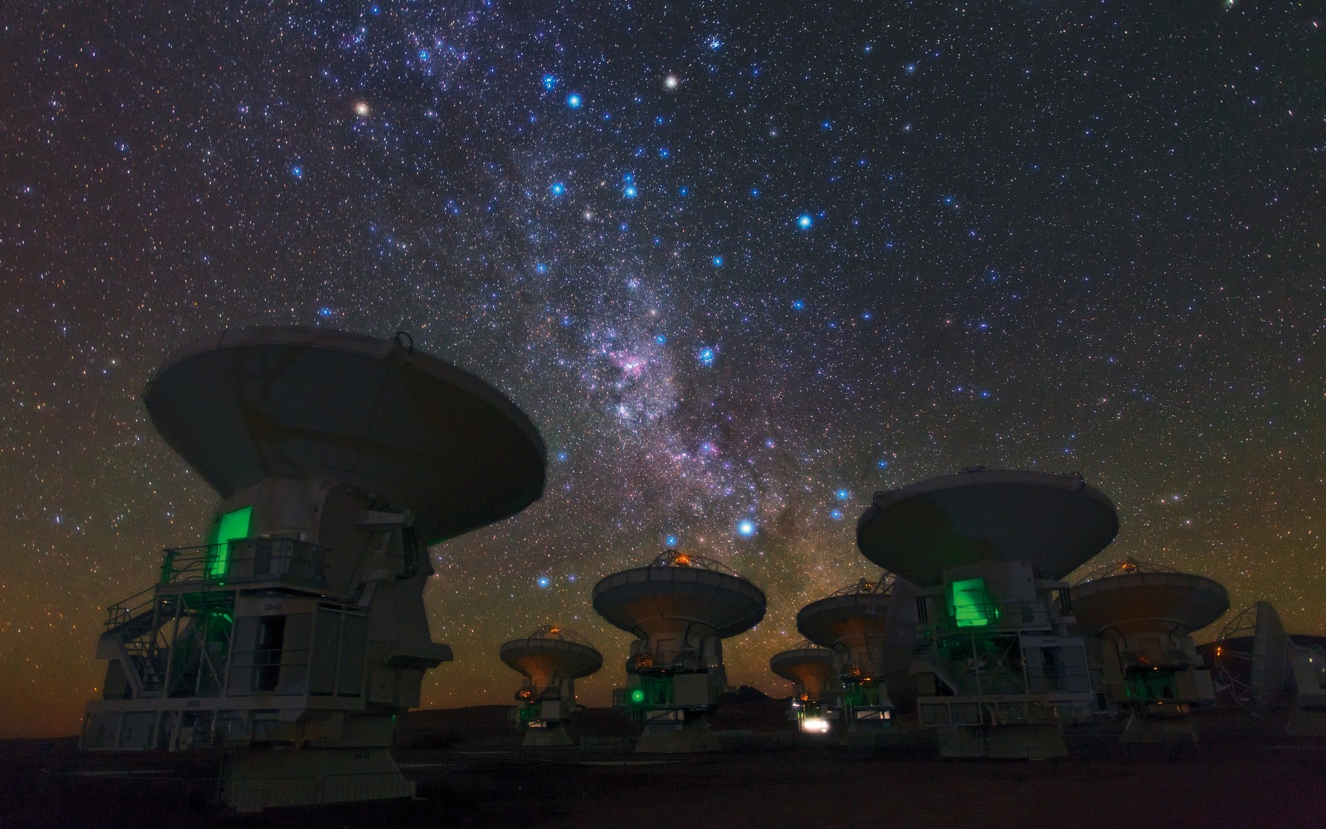 Landscape Milky Way Space Atacama Desert Chile Galaxy Universe Starry Night Long Exposure 1920x1200