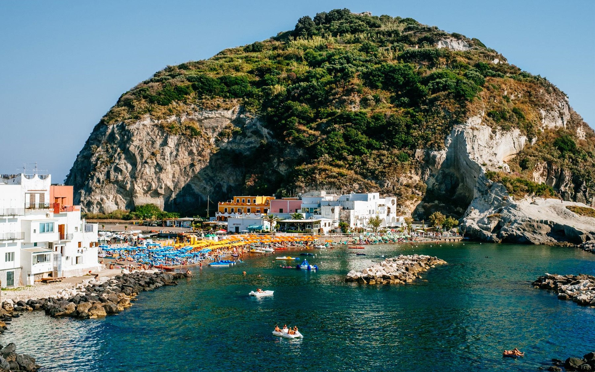 Isola Di Ischia Campania Island Italy Sea Boat Landscape Nature 1920x1200