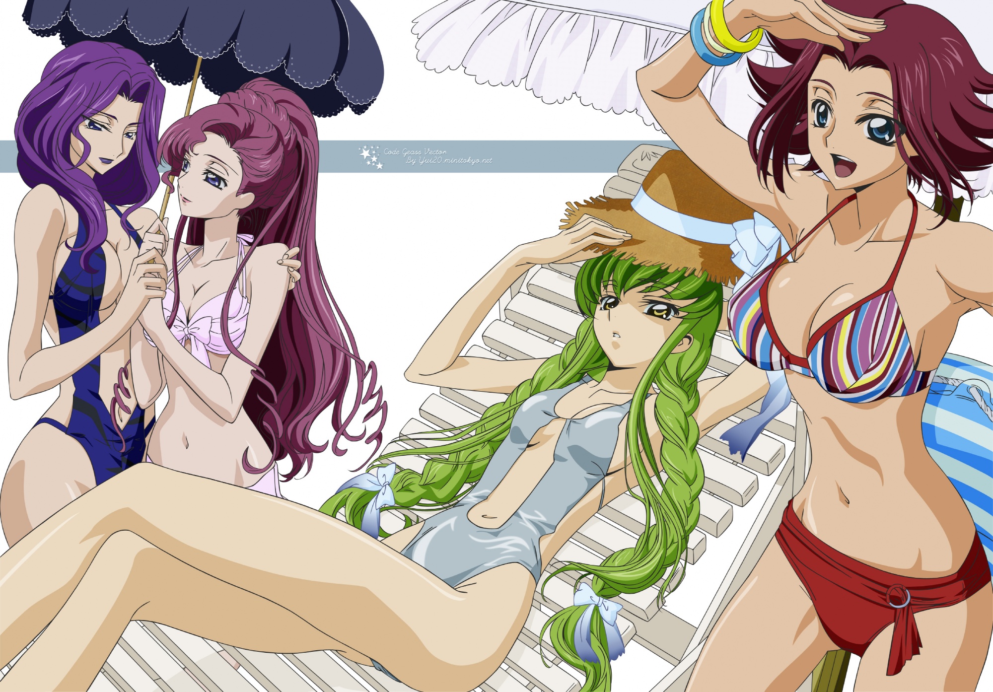 C C Code Geass Kallen K Zuki Euphemia Li Britannia Cornelia Li Britannia Yuri 2000x1394