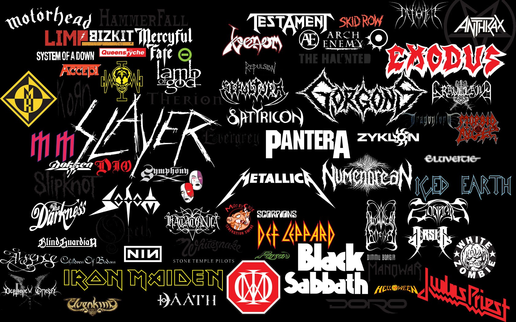 Collage Music Band Logo Heavy Metal Motorhead Limp Bizkit Rock Music Alternative Subculture System O 1680x1050