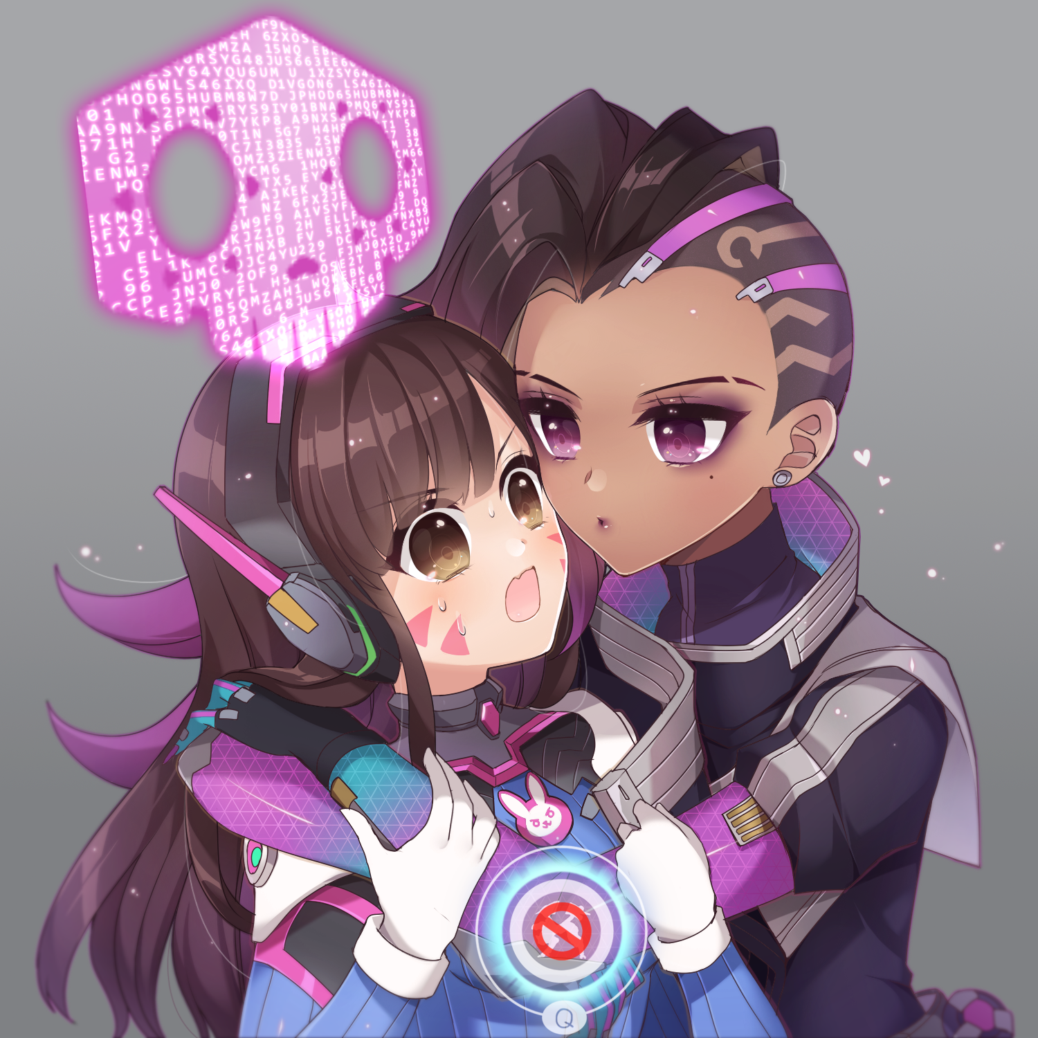 Anime Anime Girls Overwatch Sombra Long Hair Pink Eyes Sombra Overwatch D Va Overwatch Headphones 1500x1500