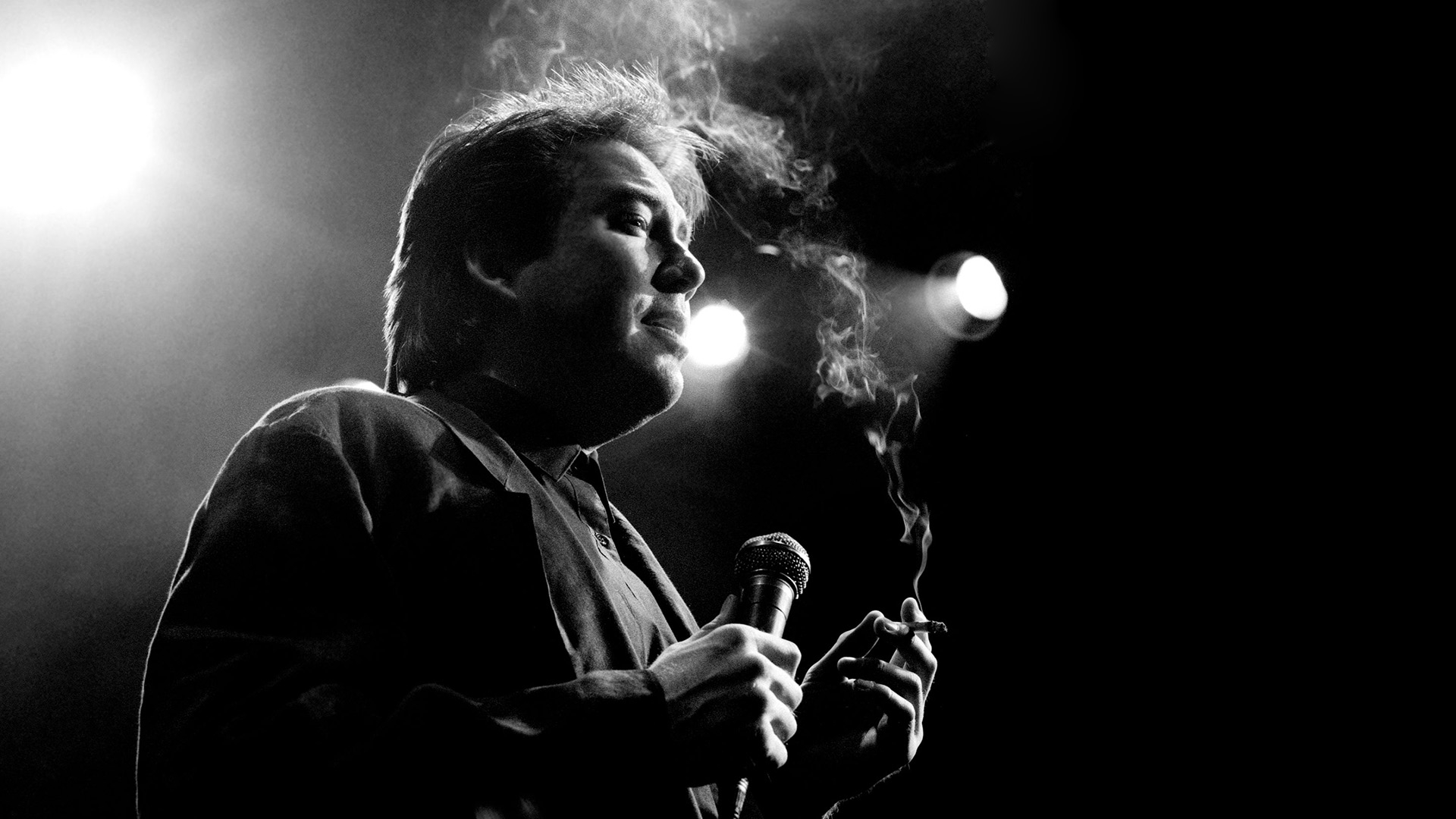 Microphone Monochrome Men Smoking Bill Hicks Comedian 1920x1080