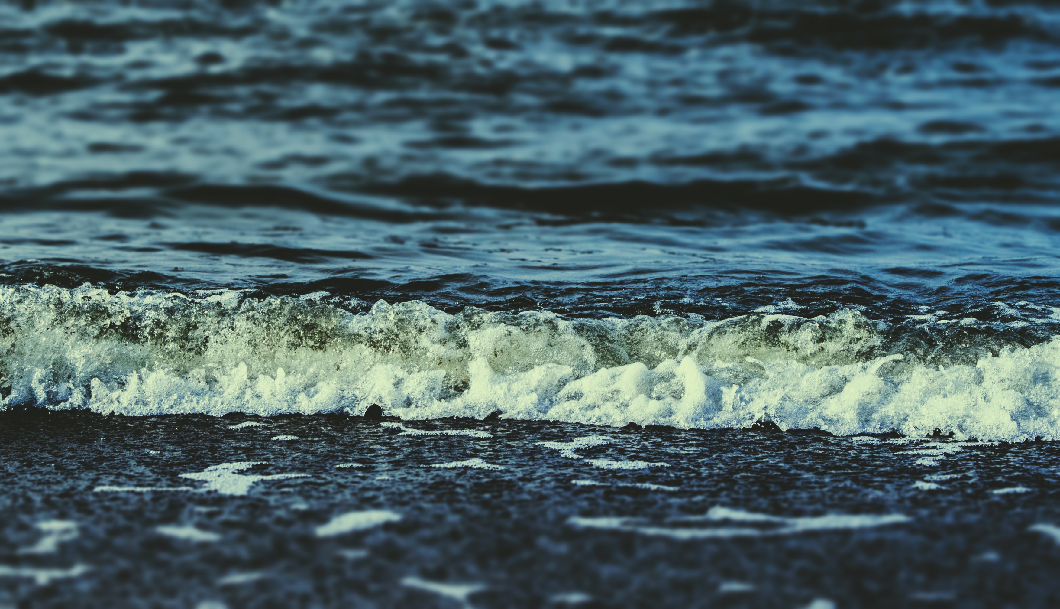 Landscape Baltic Sea Beach Waves 3508x2014