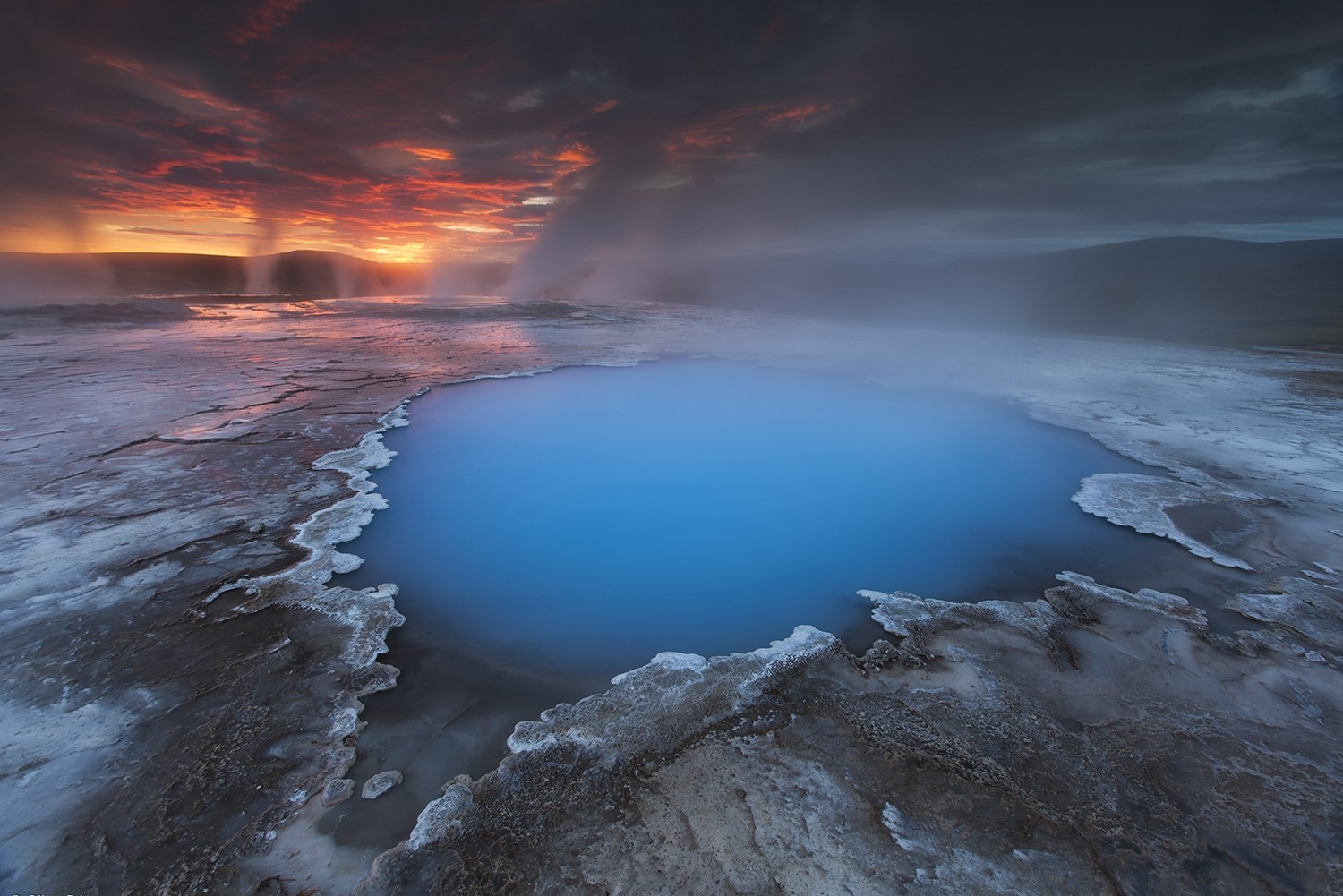 Nature Landscape Hot Spring Clouds Water Blue Iceland 1500x1001