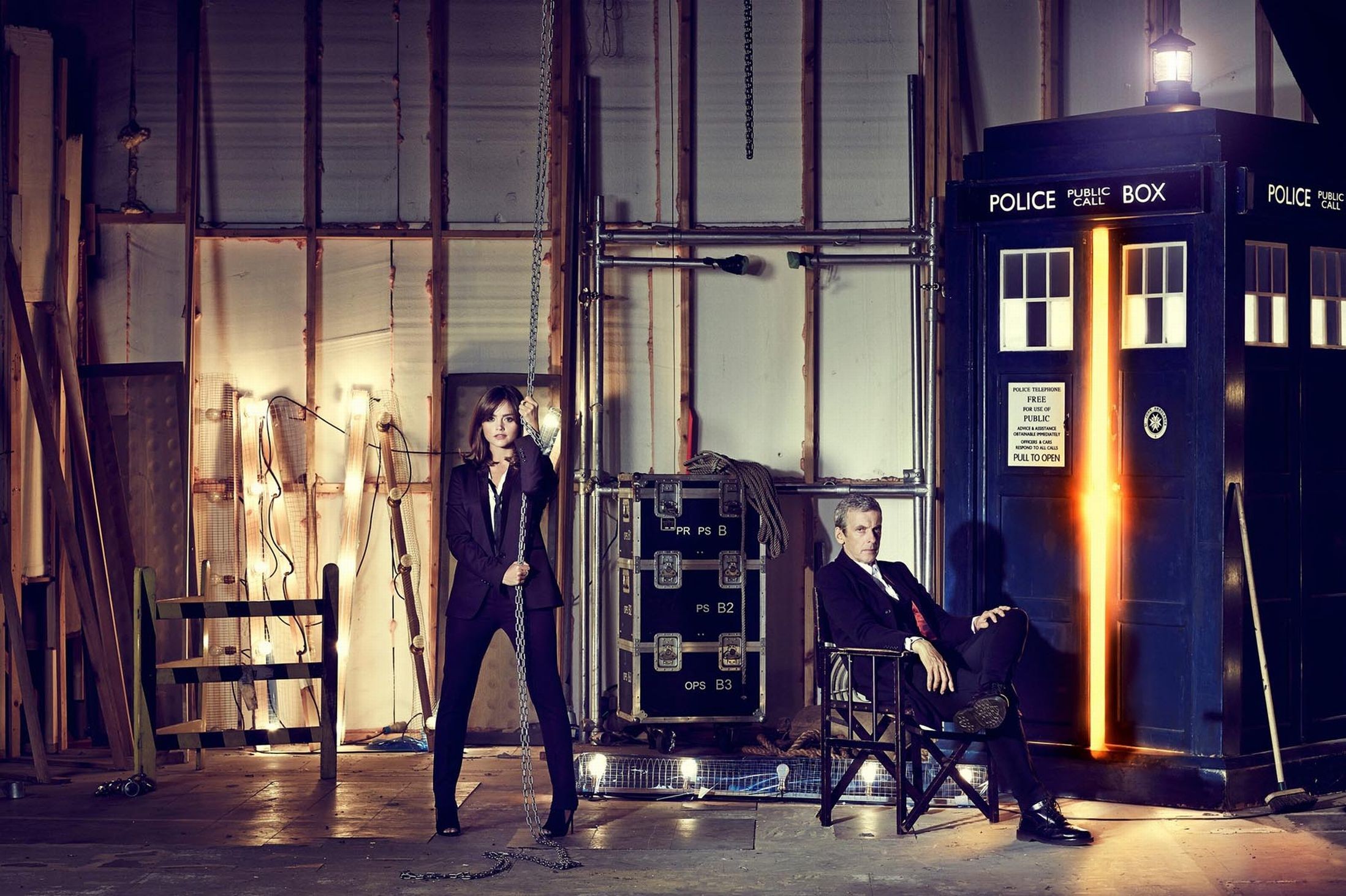 The Doctor Doctor Who Peter Capaldi TARDiS Jenna Louise Coleman Clara Oswald BBC Tv Series 2197x1463