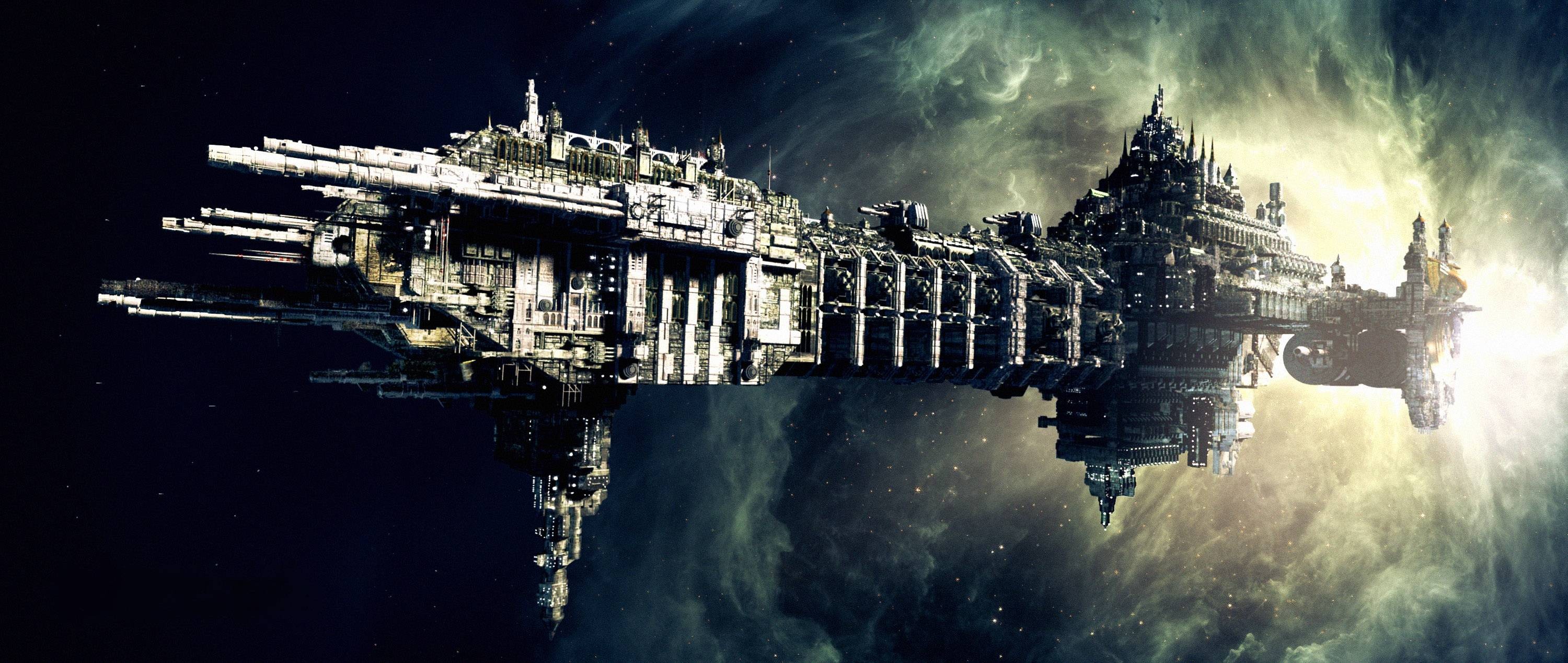 Space Science Fiction Spaceship Warhammer 40 000 Battlefleet Gothic Imperium Of Man 3000x1268