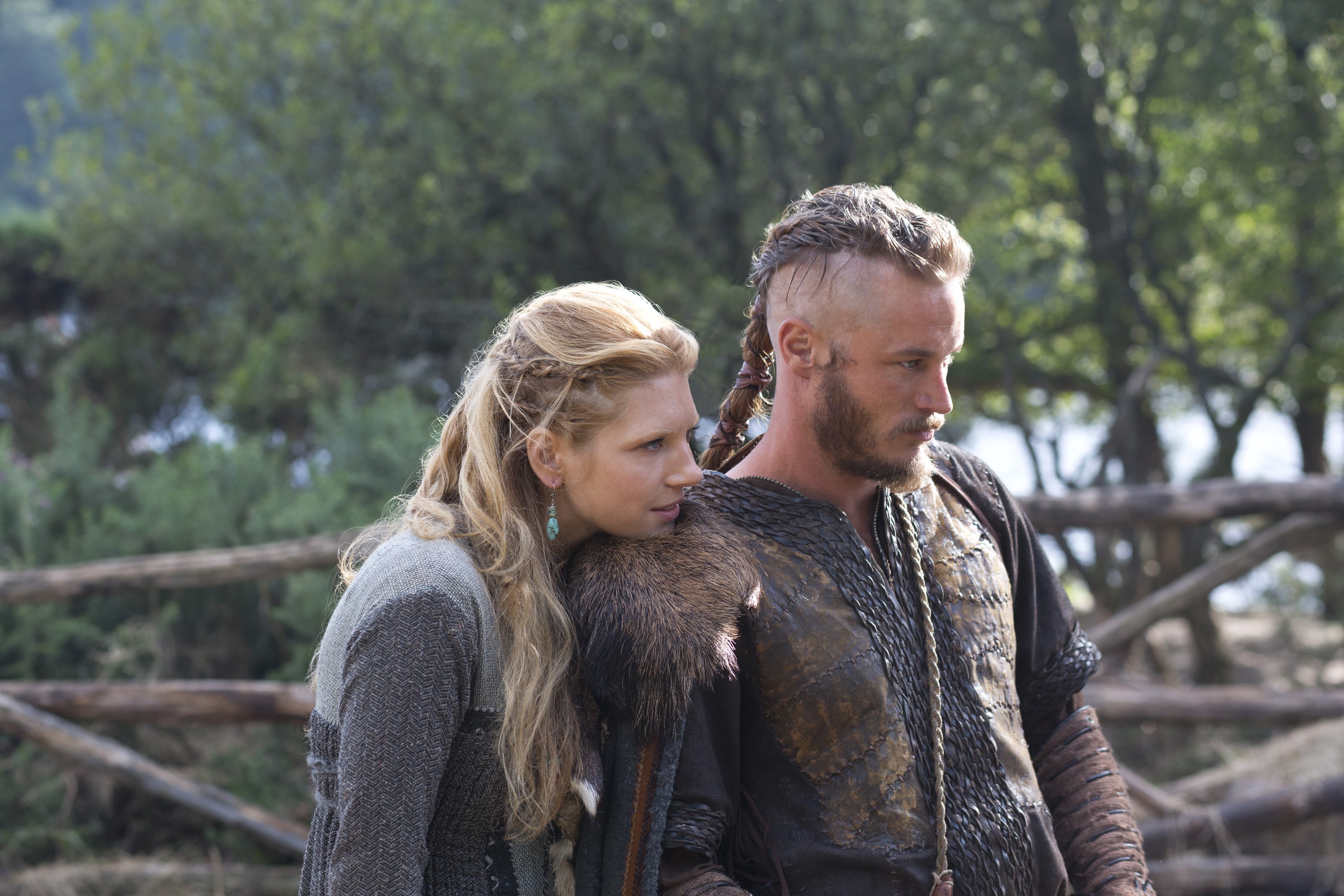 Vikings TV Series Ragnar Lodbrok Couple Rural Lagertha 3000x2000