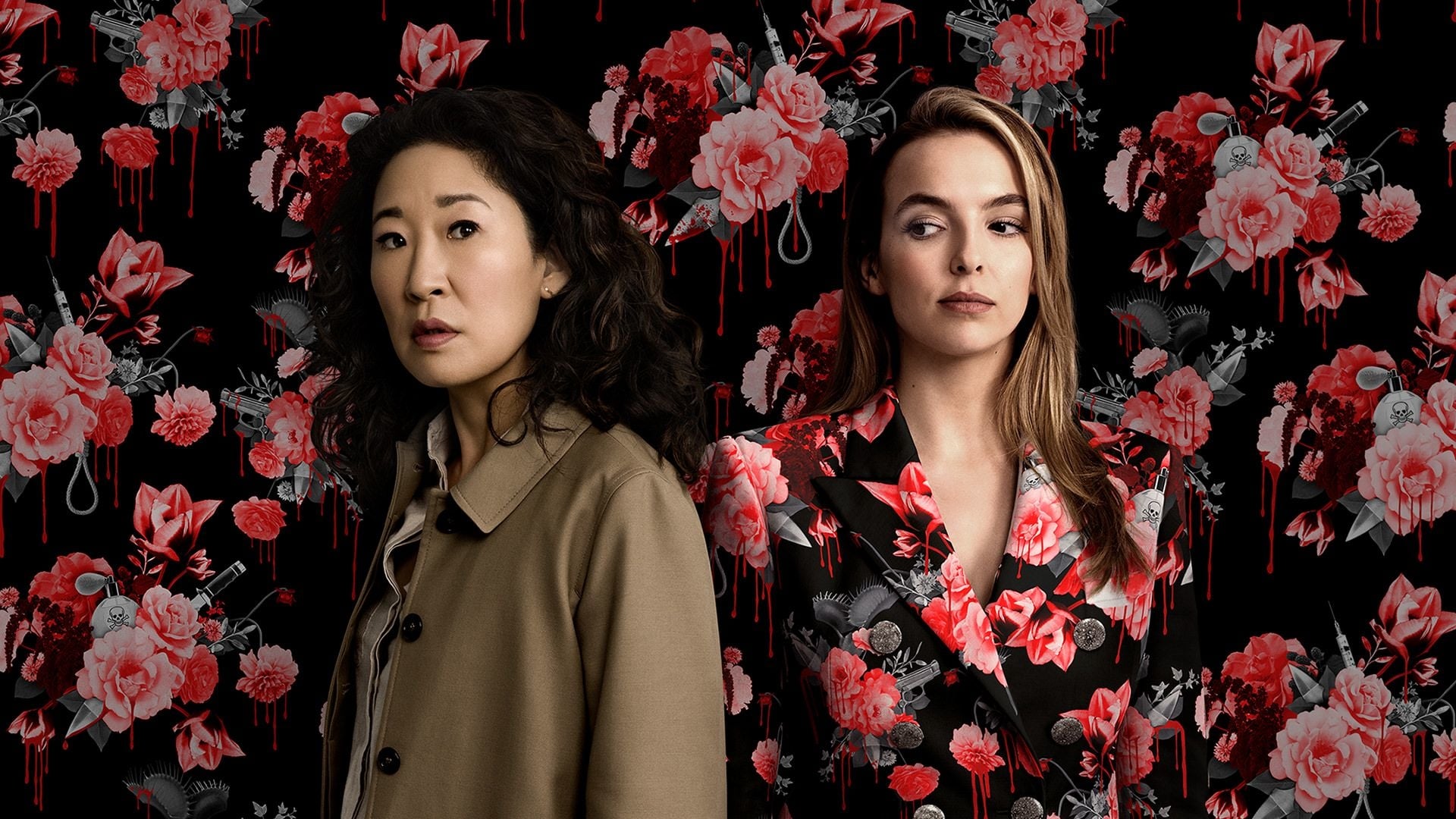 Killing Eve Villanelle TV Fashion Women Actress Brunette Sandra Oh Jodie Comer 1920x1080