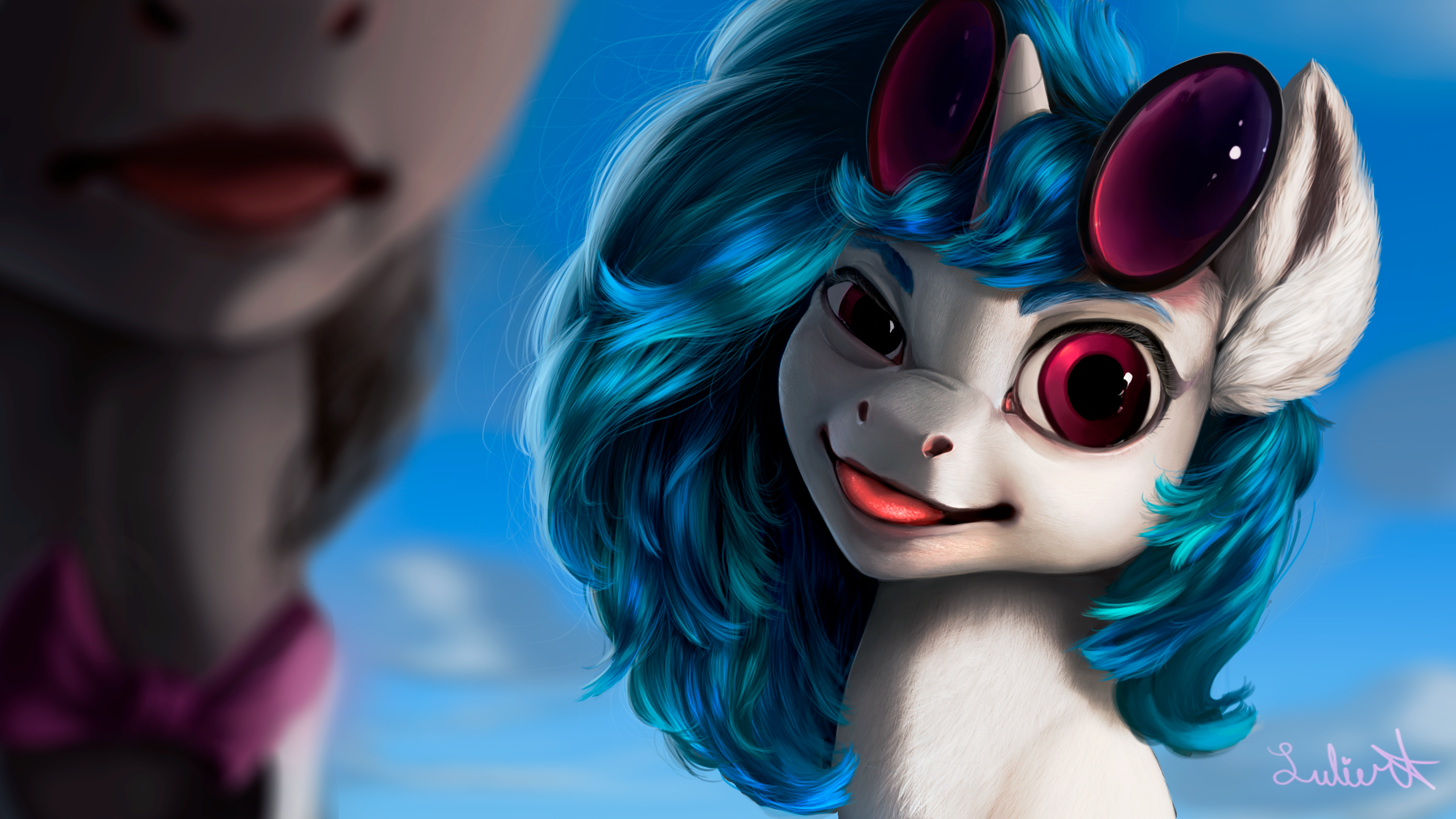 My Little Pony Horse Animals Realistic Fan Art Digital Art Dyed Hair DJ Pon 3 Octavia 2560x1440
