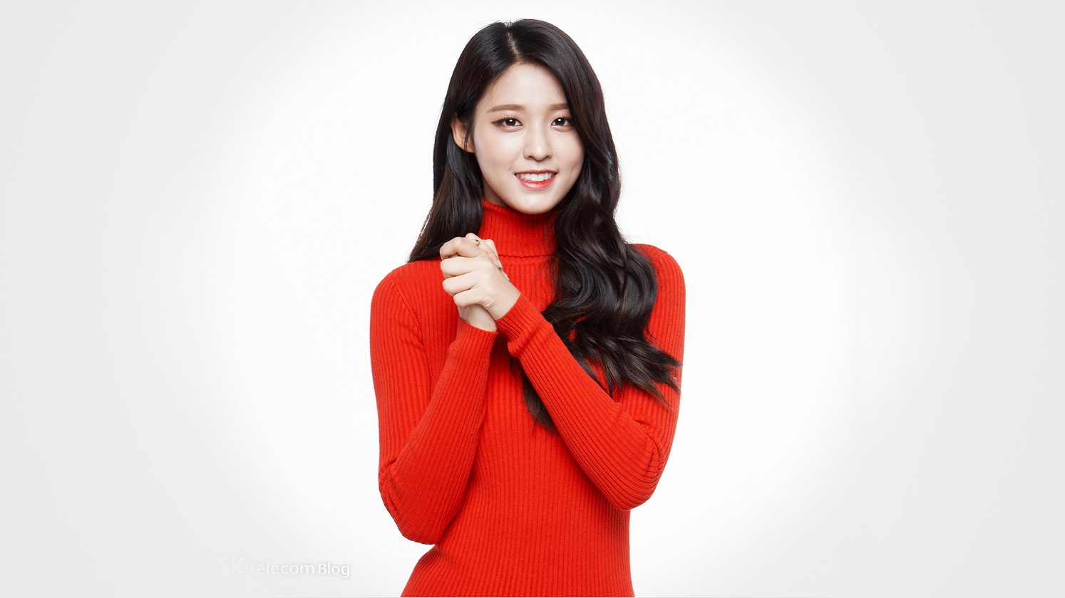 K Pop Seolhyun AOA Women Red Sweater 1494x840