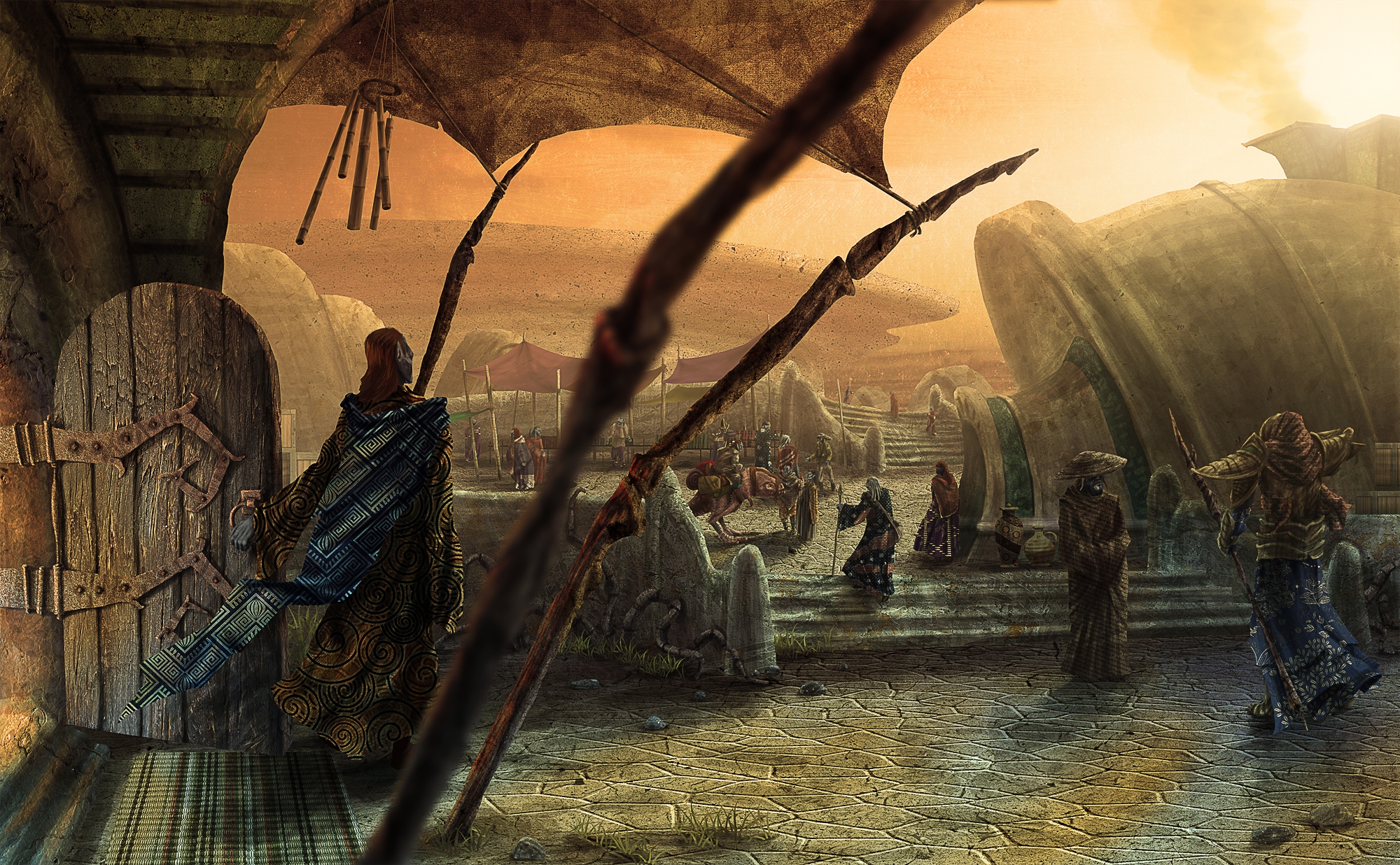 The Elder Scrolls Iii Morrowind Video Games The Elder Scrolls Aldruhn Fantasy Town Fantasy City 2000x1236