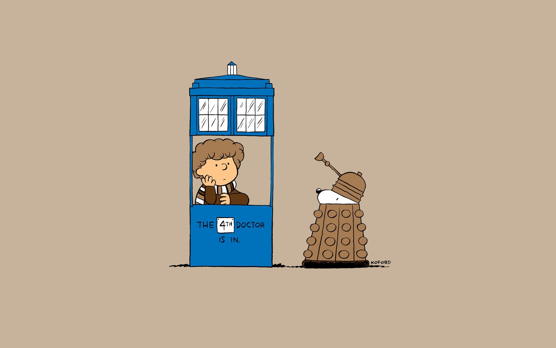Science Fiction Doctor Who TARDiS Peanuts Comic Crossover 1920x1200