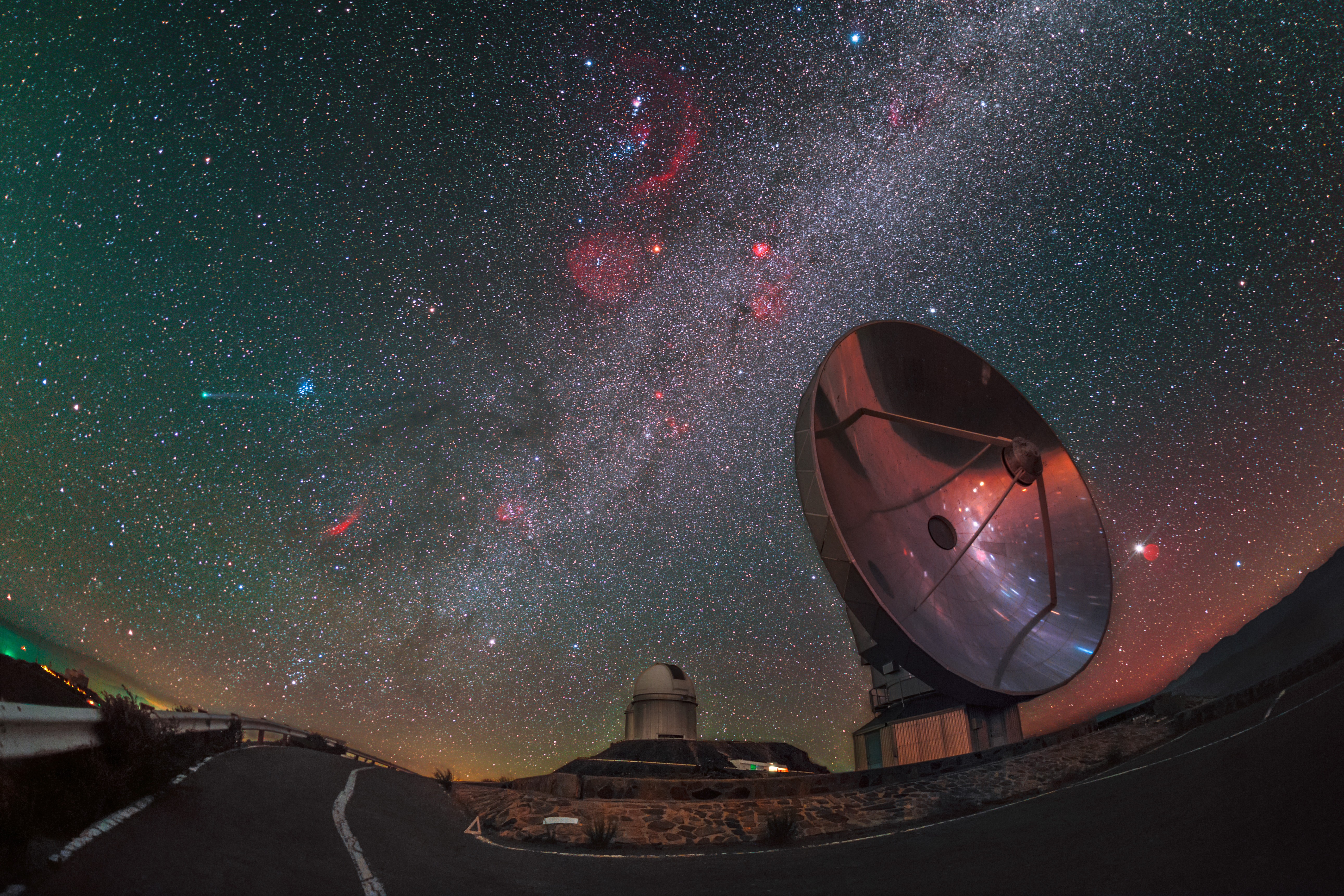 Photography Landscape Nature Observatory Technology Milky Way Galaxy Starry Night Road Asphalt Long  5161x3441
