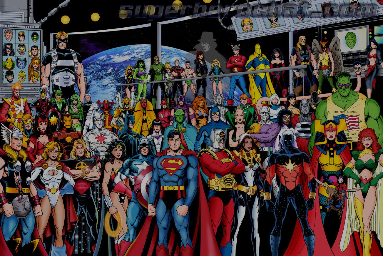 Superman Firestorm DC Comics Thor Power Girl Green Arrow Wonder Woman Captain America Batman Cheetar 1303x871