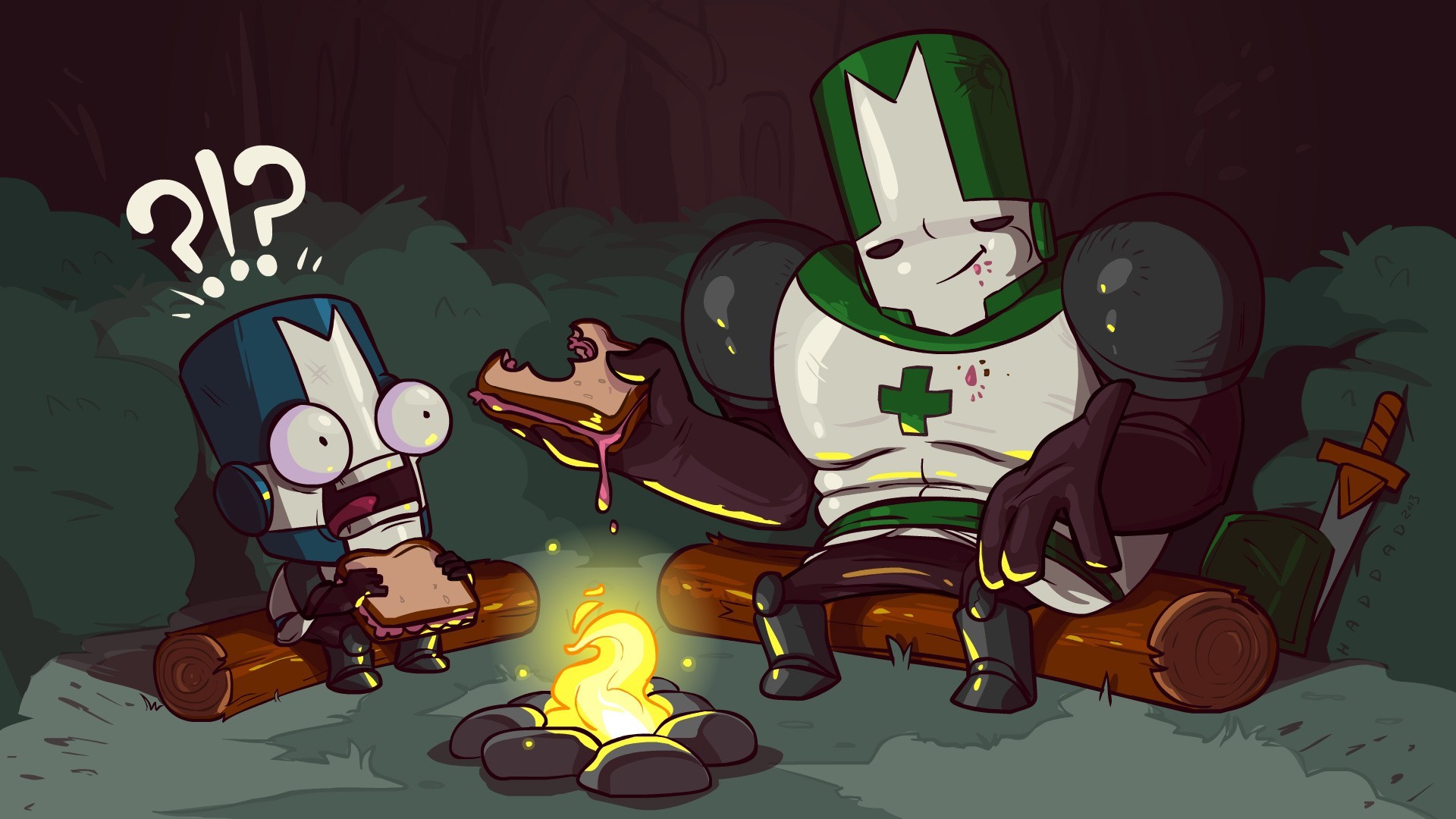 Castle Crashers Video Games Fireplace Humor 1920x1080