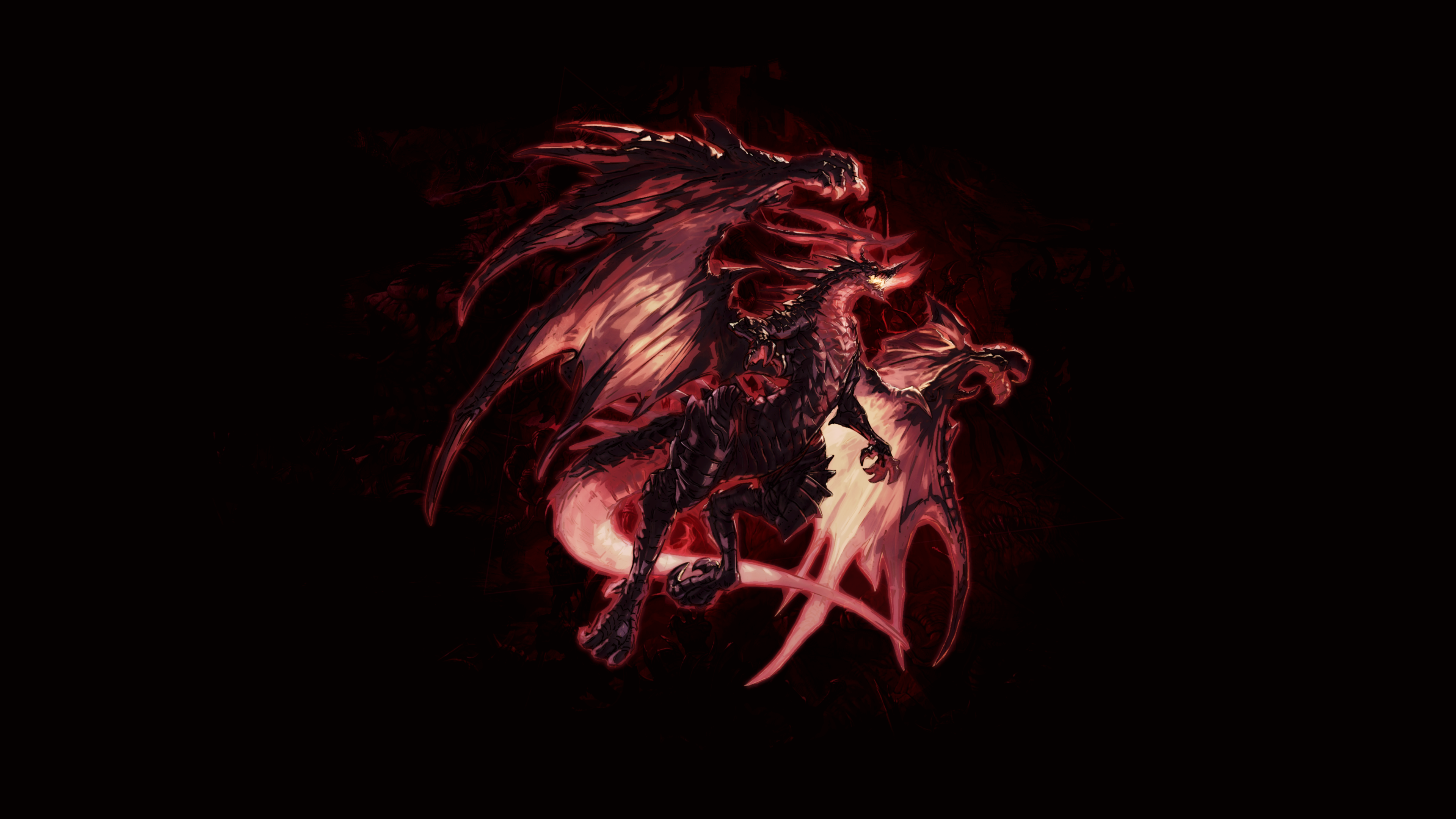 Dragon Red Bahamut Shingeki No Bahamut Myth Simple 3840x2160