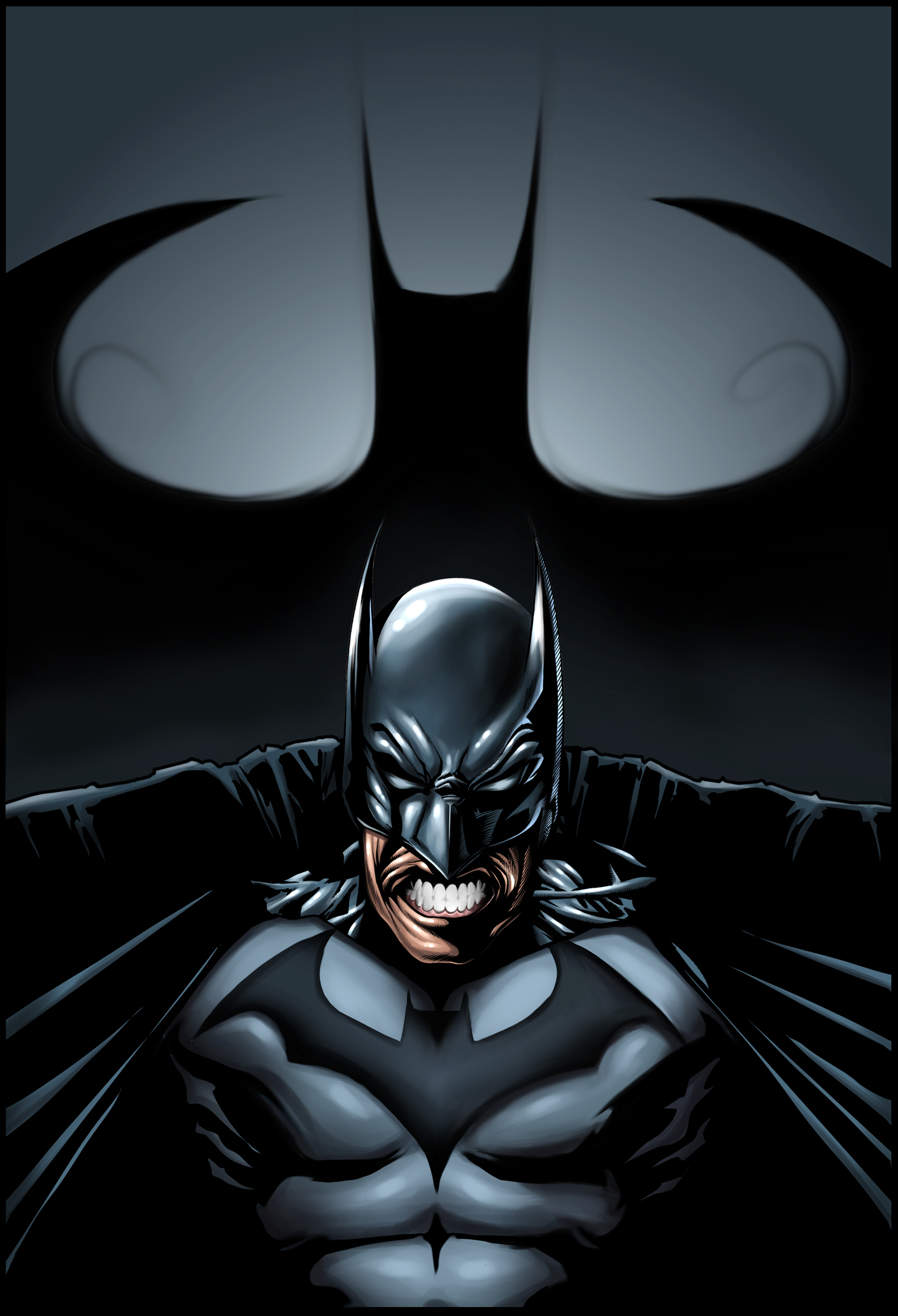 Gongon Superhero DC Comics Batman Illustration 1410x2067