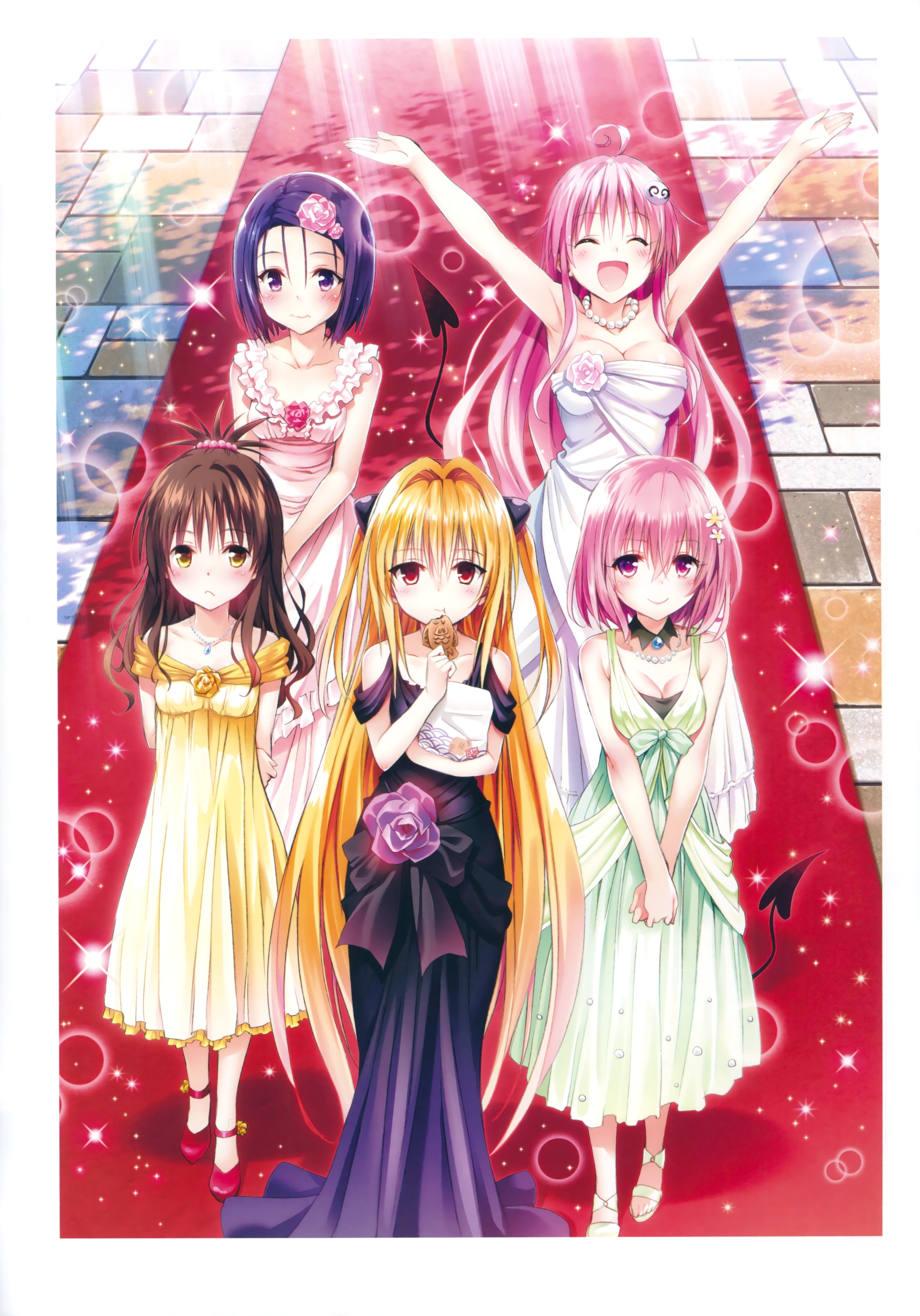 Anime Anime Girls To Love Ru Yuuki Mikan Momo Velia Deviluke Golden Darkness Lala Satalin Deviluke S 2657x3800